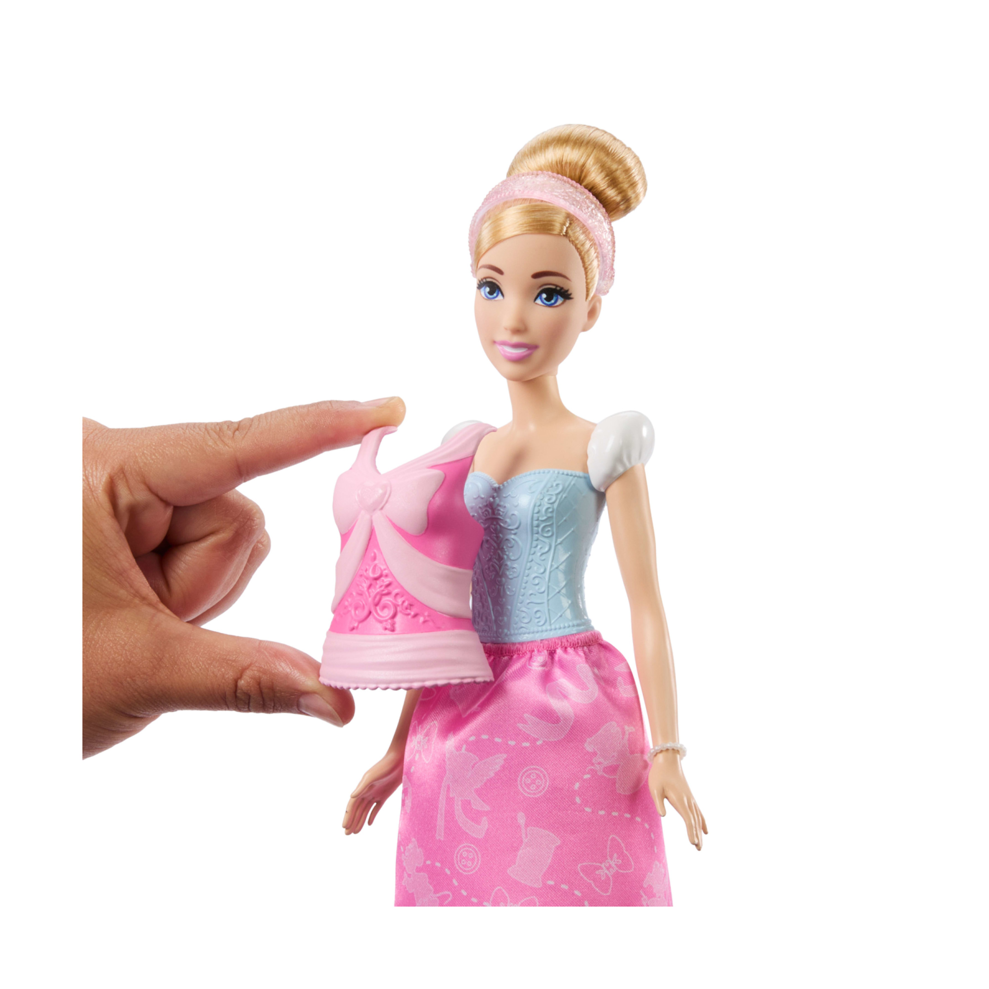 Mattel disney princess - cenerentola 2 storie in 1, bambola alla moda ispirata al film con 2 look intercambiabili - DISNEY PRINCESS