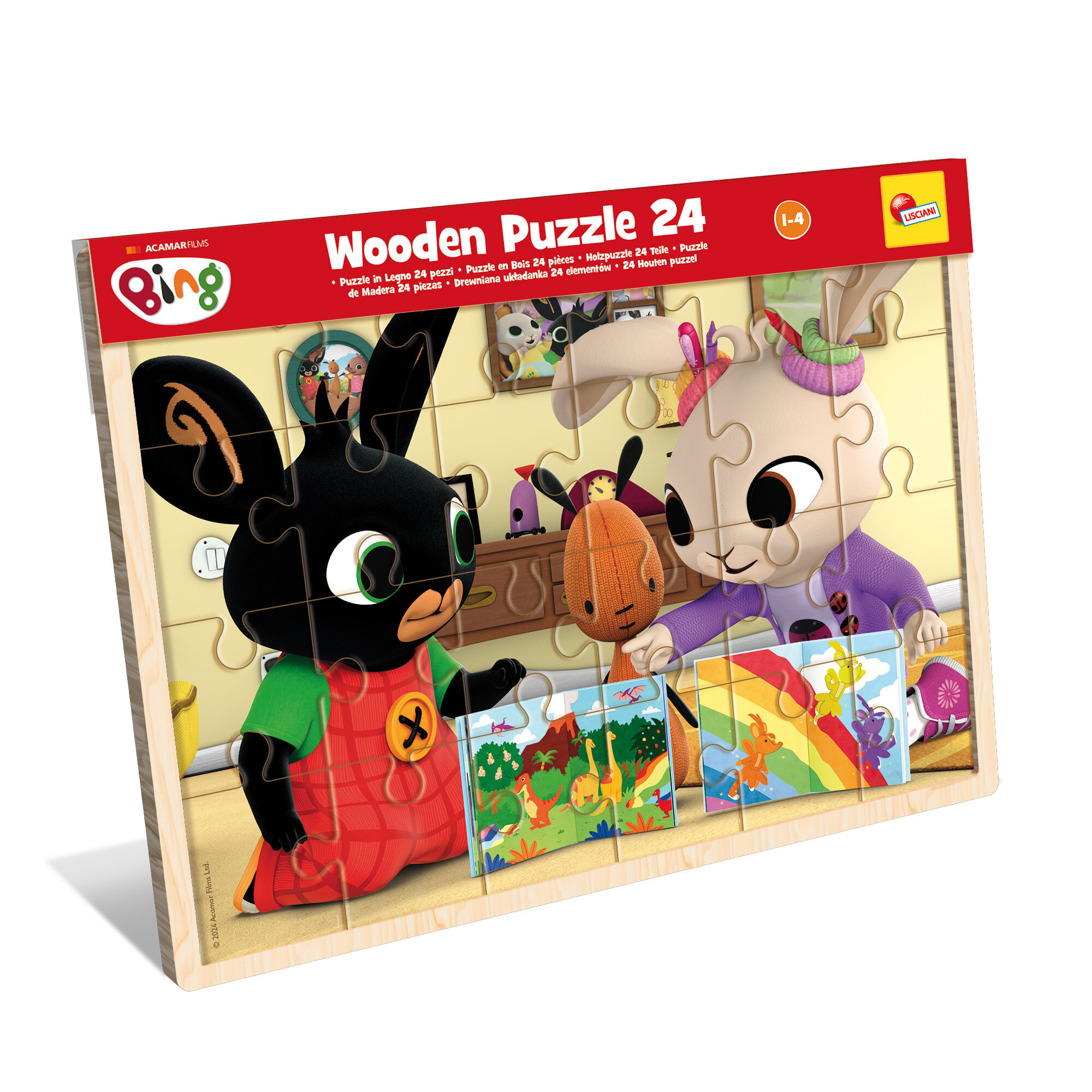 Bing puzzle in legno 24 pezzi – display da 6, apprendimento e divertimento - LISCIANI