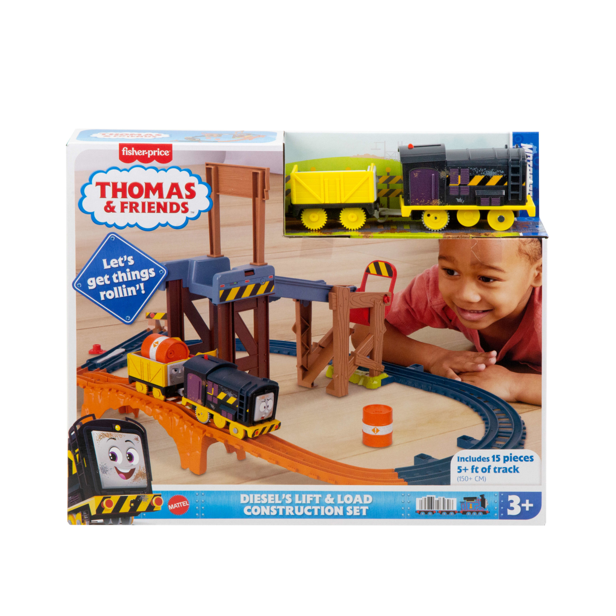 Il trenino thomas - pista cantiere di diesel, set a tema cantiere con pista e 2 veicoli motorizzati - THOMAS & FRIENDS