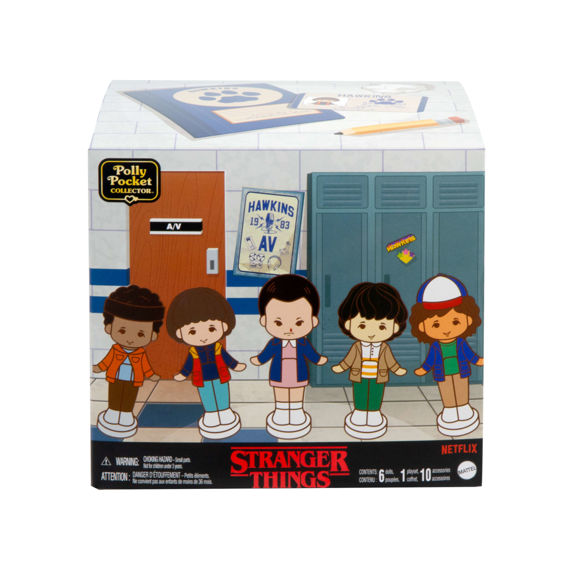Polly pocket stranger things - cofanetto walkie talkie, playset edizione speciale da collezione con 6 personaggi della serie - Polly Pocket, Stranger Things