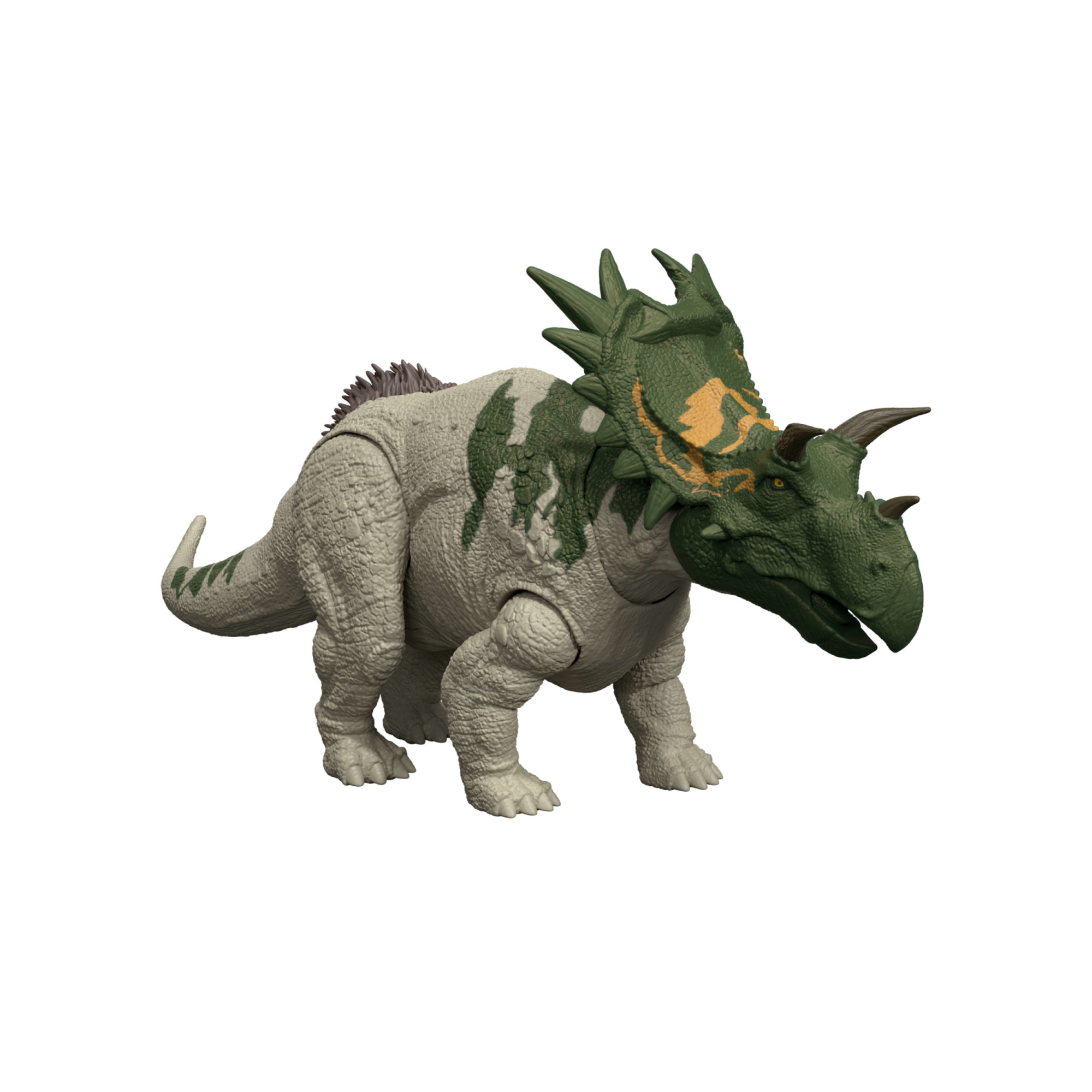 Mattel jurassic world la rinascita - spiclypeus ruggito selvaggio, dinosauro snodato con suoni e movimento della testa azionato con la coda - Jurassic World