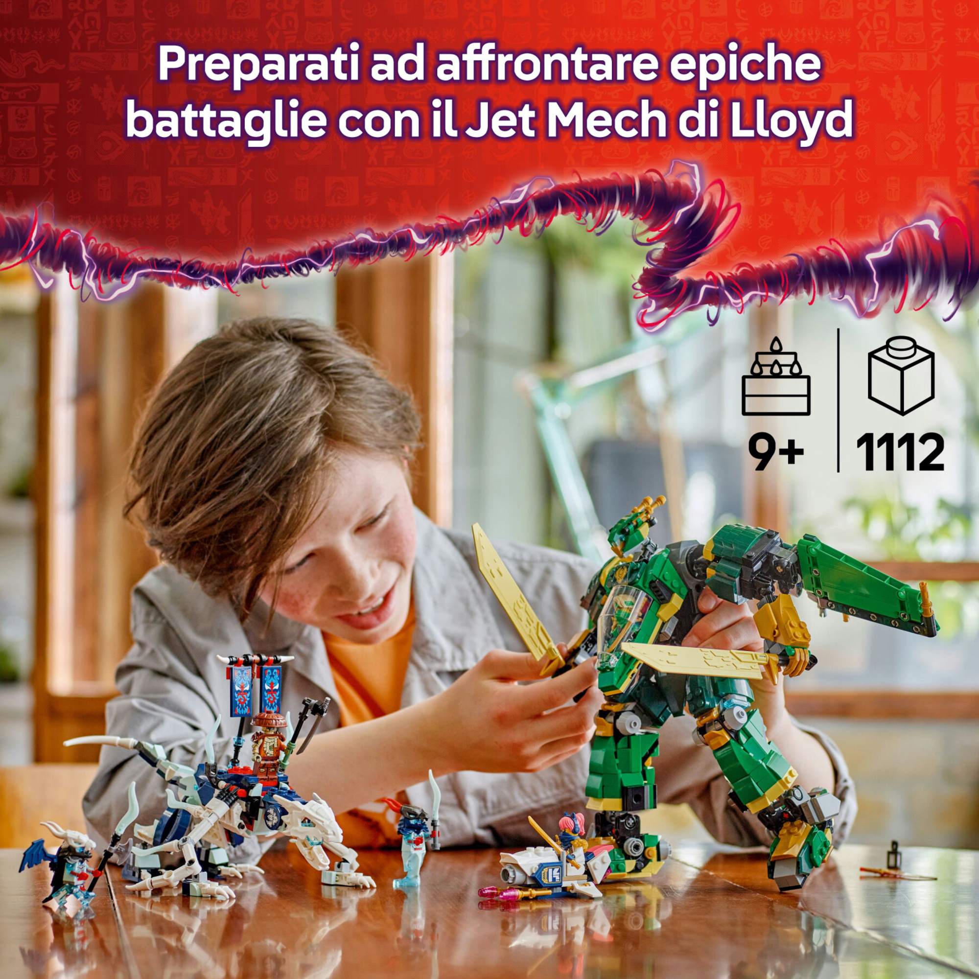 Lego ninjago 71845 2in1 jet mech lloyd: trasformabile, 5 minifigure 9+ - LEGO NINJAGO, Lego