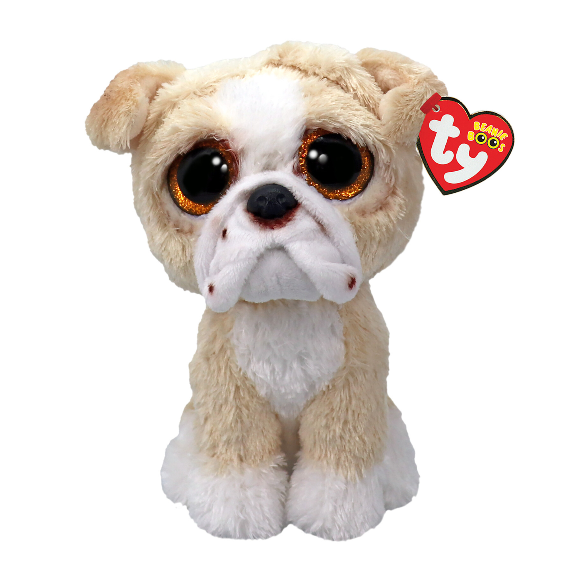 Ty beanie boos - pooch il cane con occhi arancioni grandi e glitter, il peluche con gli occhi grandi scintillanti - 15 cm - t37371 - TY