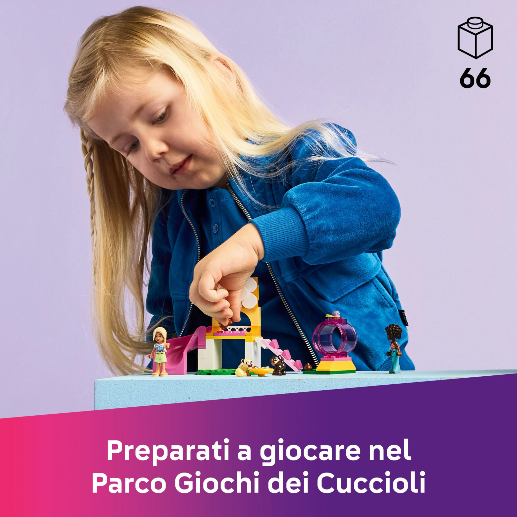Lego friends 42665 parco giochi cuccioli: scivolo, 2 mini bamboline 4+ - LEGO FRIENDS