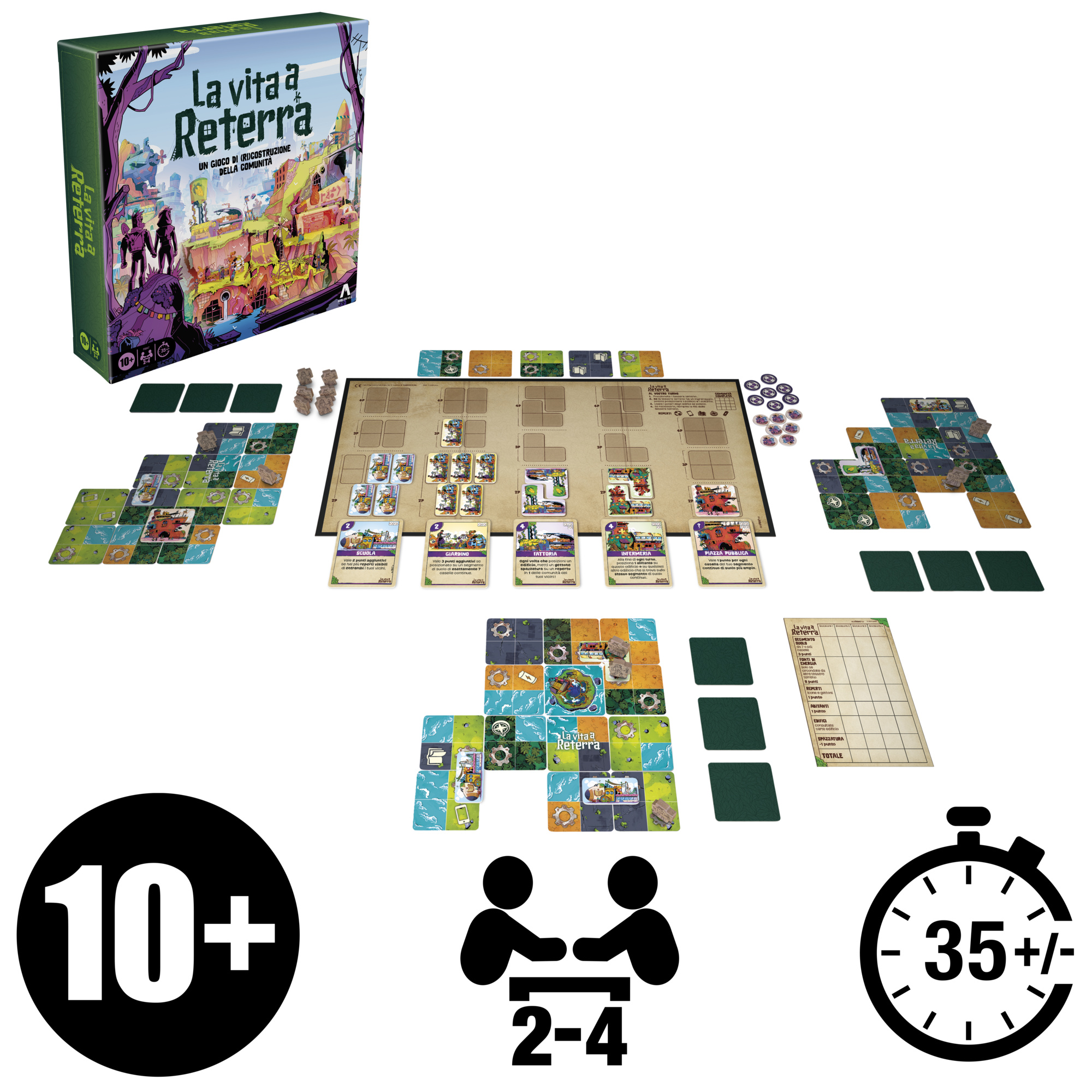 La vita a reterra, gioco da tavolo di strategia - dai 10 anni in su - da 2 a 4 giocatori - 35 min. circa - giochi per adulti e famiglie - HASBRO GAMING