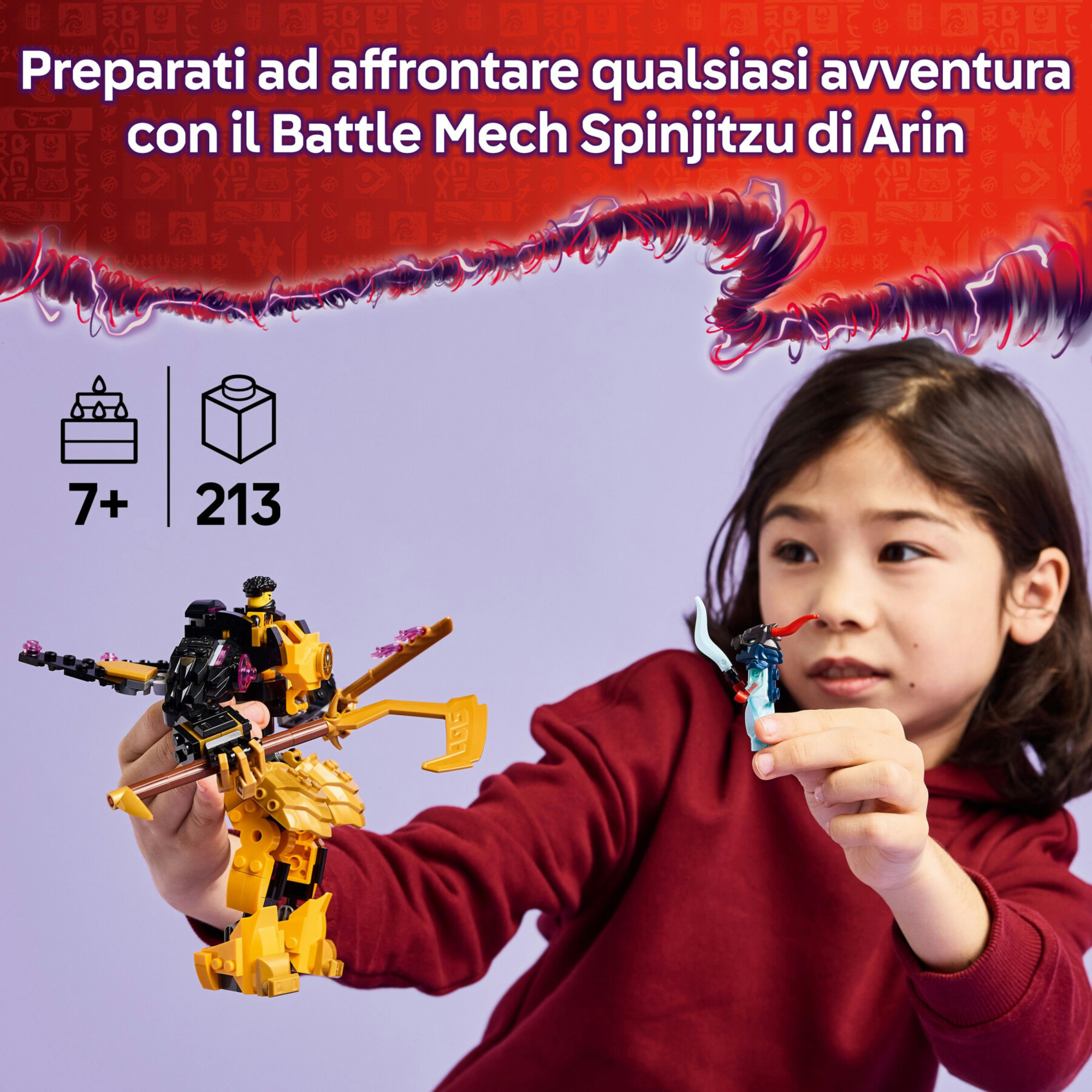Lego ninjago 71839 battle mech spinjitzu arin: drago, 2 minifigure 7+ - Lego