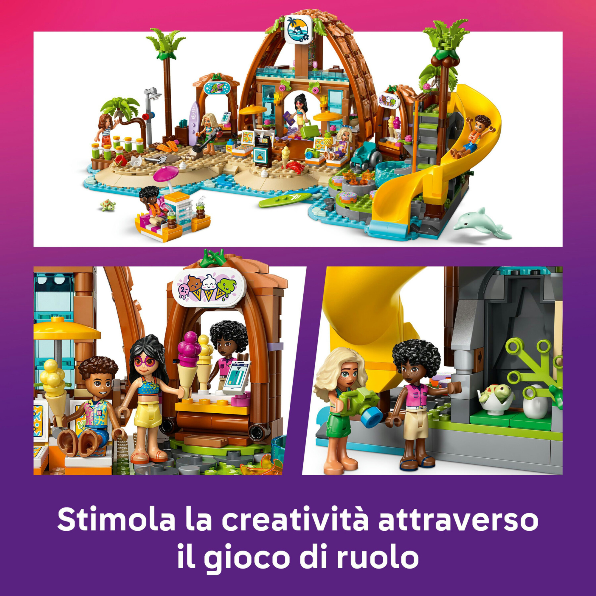 Lego friends 42673 vacanza beach resort: 6 mini bamboline 8+ - LEGO FRIENDS