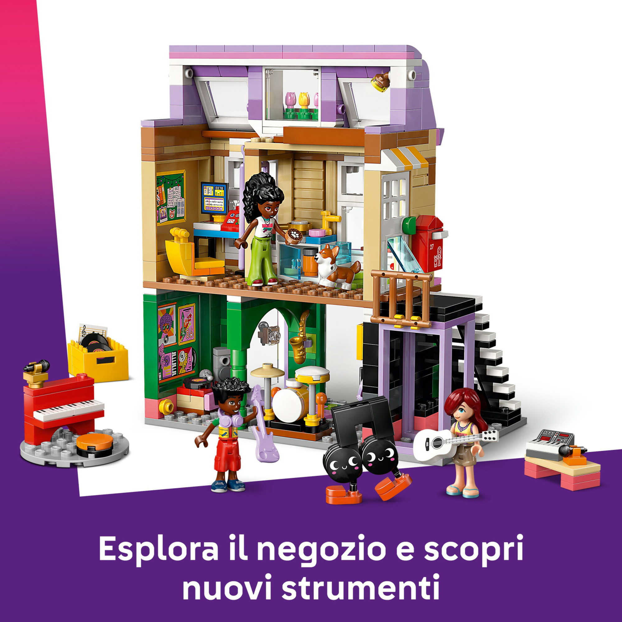 Lego friends 42653 negozio musica, appartamento: 3 mini bamboline 7+ - LEGO FRIENDS