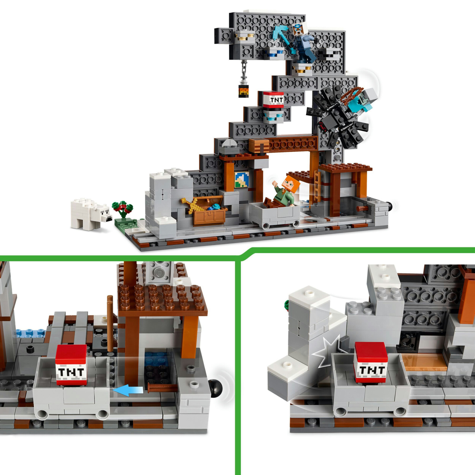 Lego minecraft 21277 miniera piccozze: interattivo, 3 personaggi 8+ - Lego