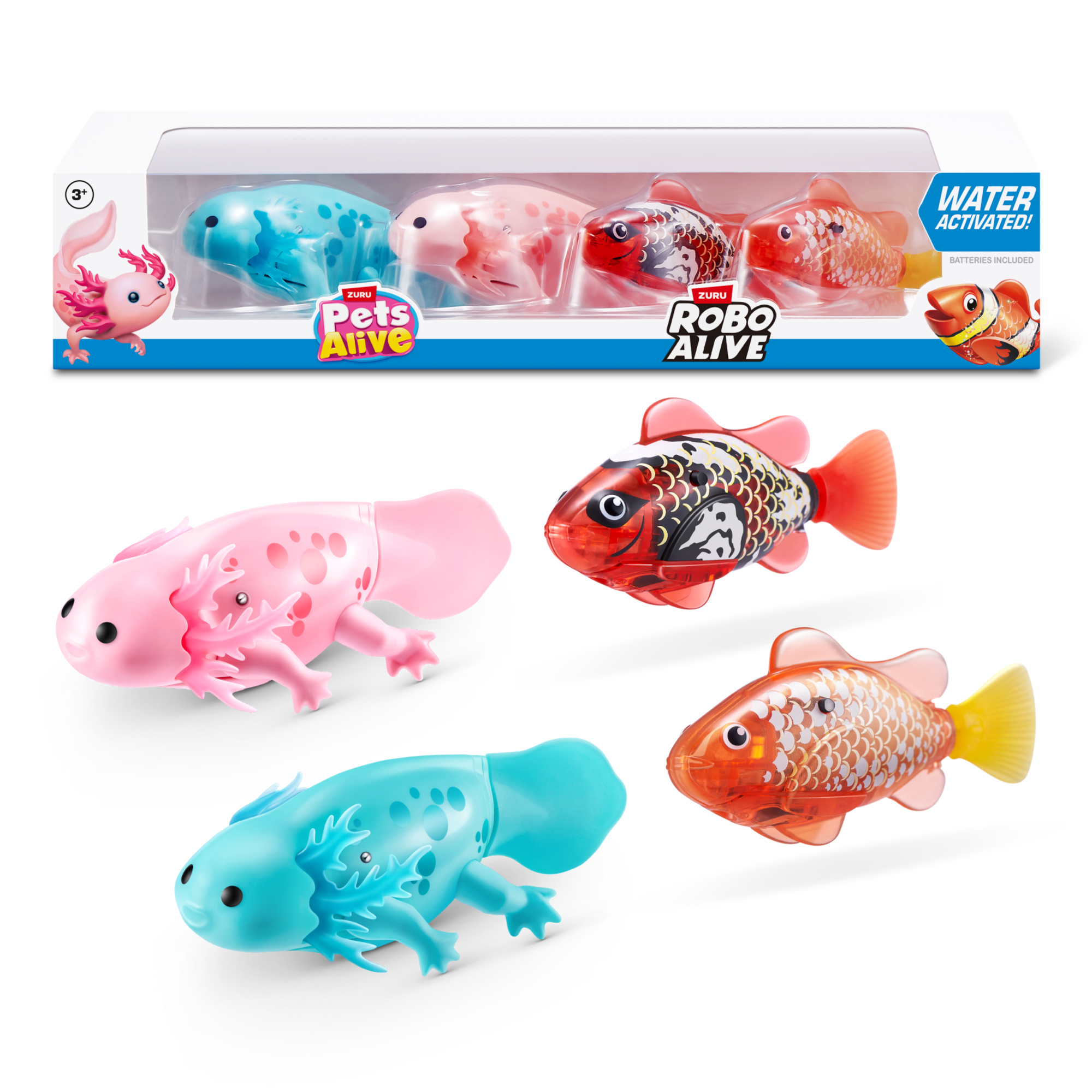 Pets alive 2 axolotl fish pack: animali interattivi - PETS ALIVE