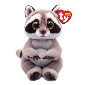 Petey il procione con gli occhioni dorati glitter, i coccolosi animaletti di peluche con il pancino morbido originali ty - 20 cm - t41284 - TY
