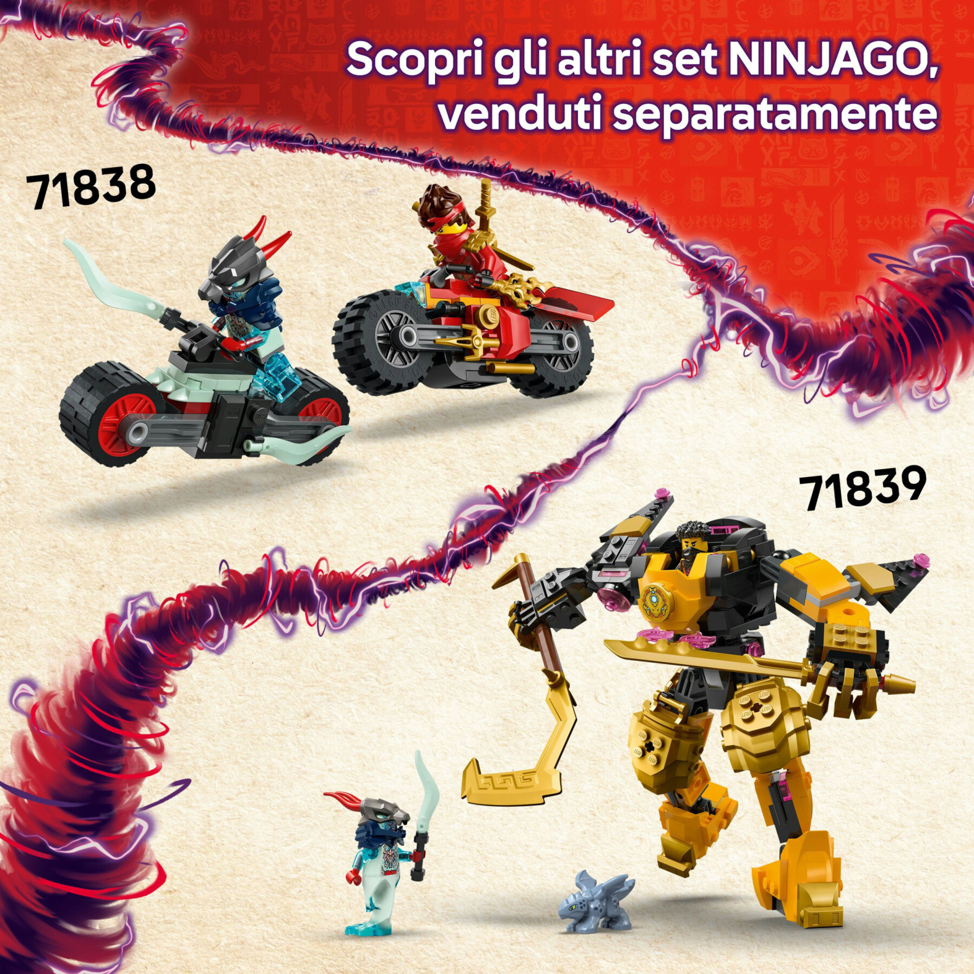 Lego ninjago 71842 rontu drago maestro: snodabile, 3 minifigure 7+ - Lego