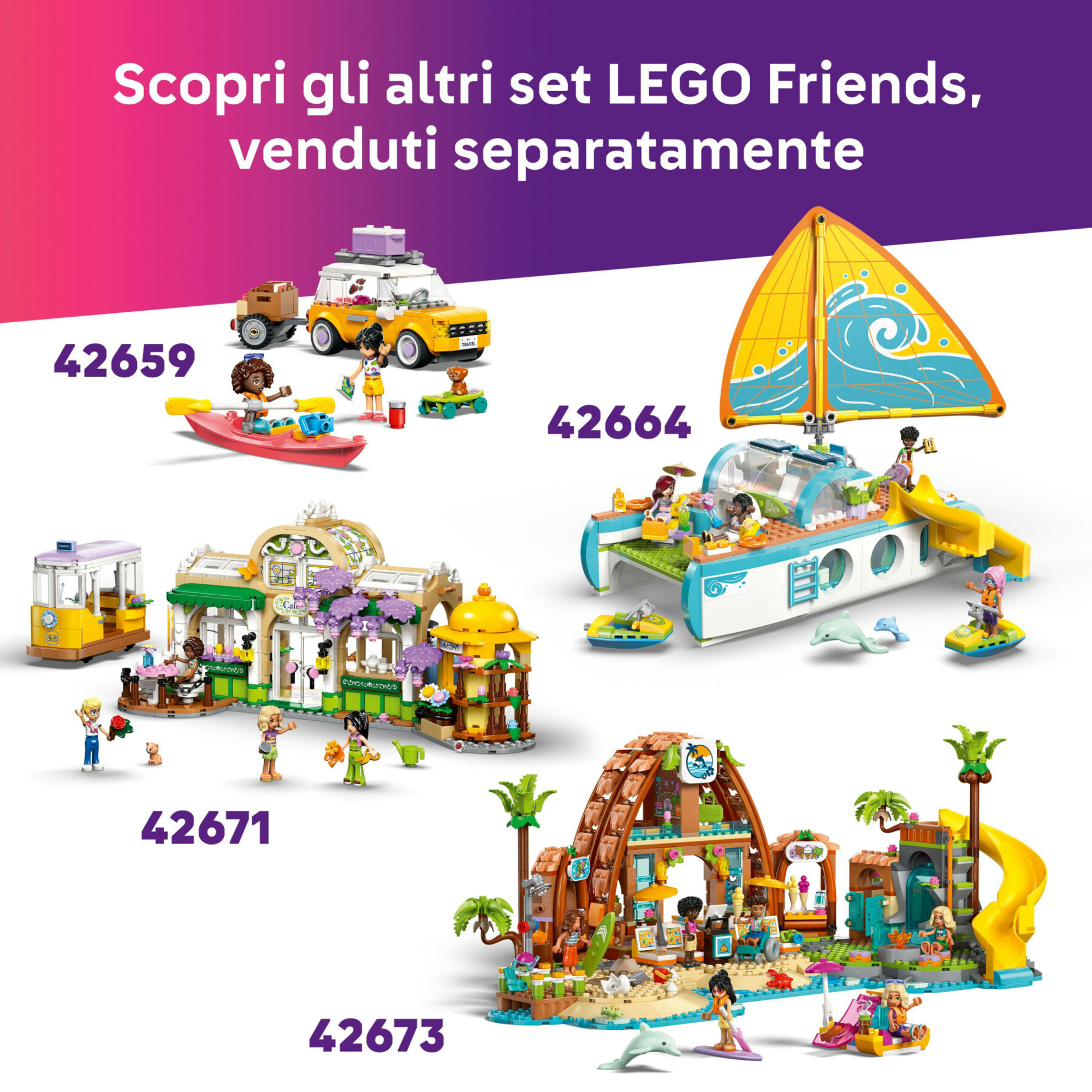 Lego friends 42658 pool party unicorno: 2 mini bamboline, gatto 5+ - LEGO FRIENDS