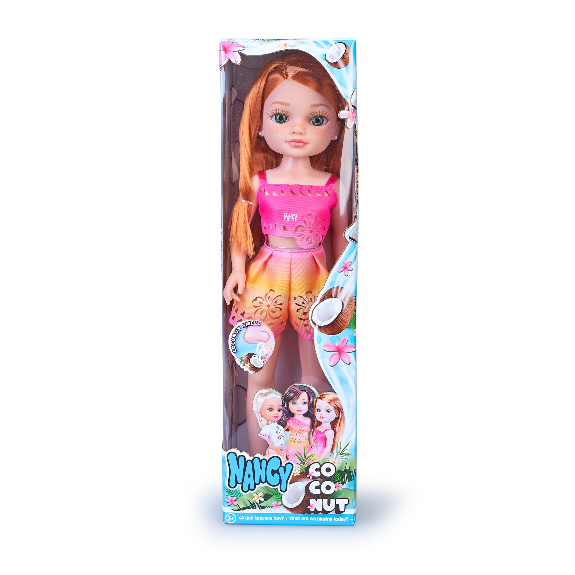 Nancy coconut,  bambola 42 cm con lunghi capelli assortita in 3 colori - NANCY