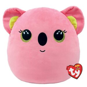Morbido peluche cuscino - koala - rosa - poppy -  con occhioni dorati glitter - 22 cm - TY