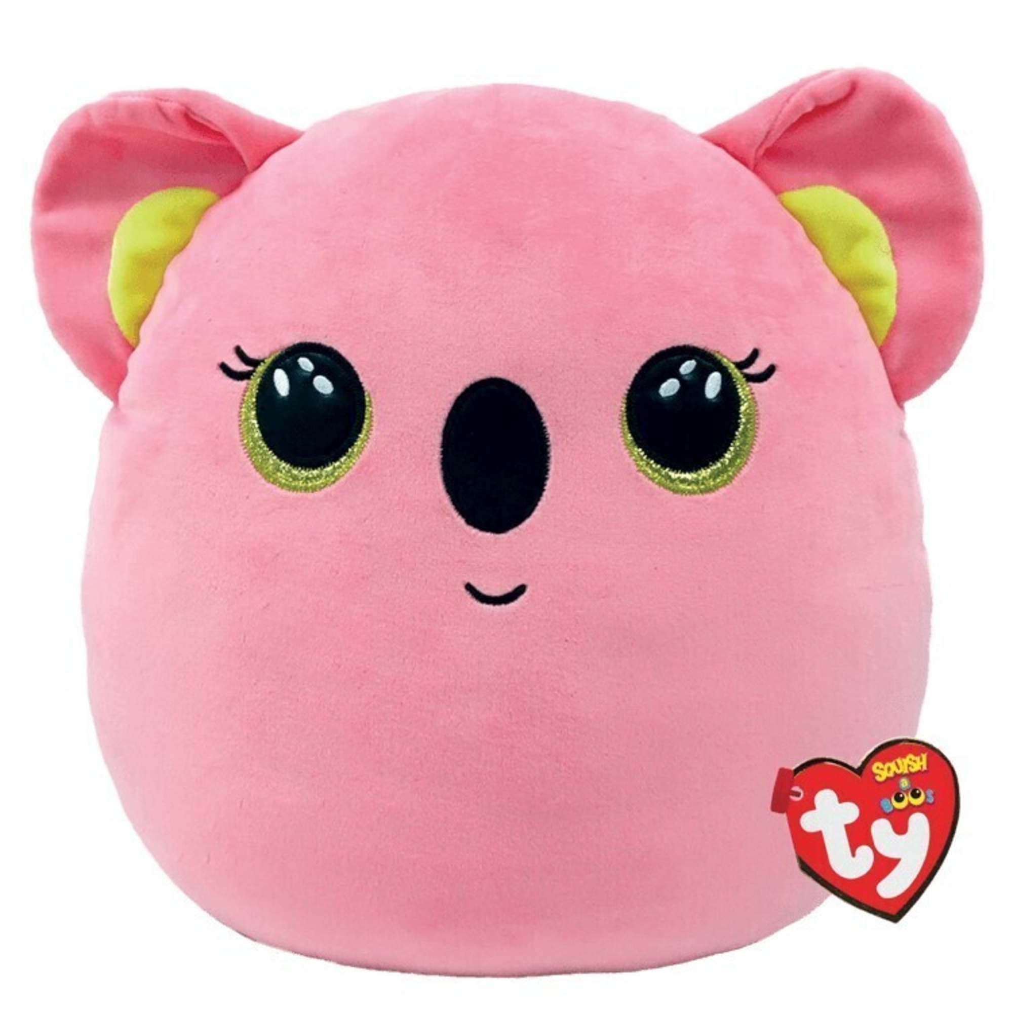 Morbido peluche cuscino - koala - rosa - poppy -  con occhioni dorati glitter - 22 cm - TY