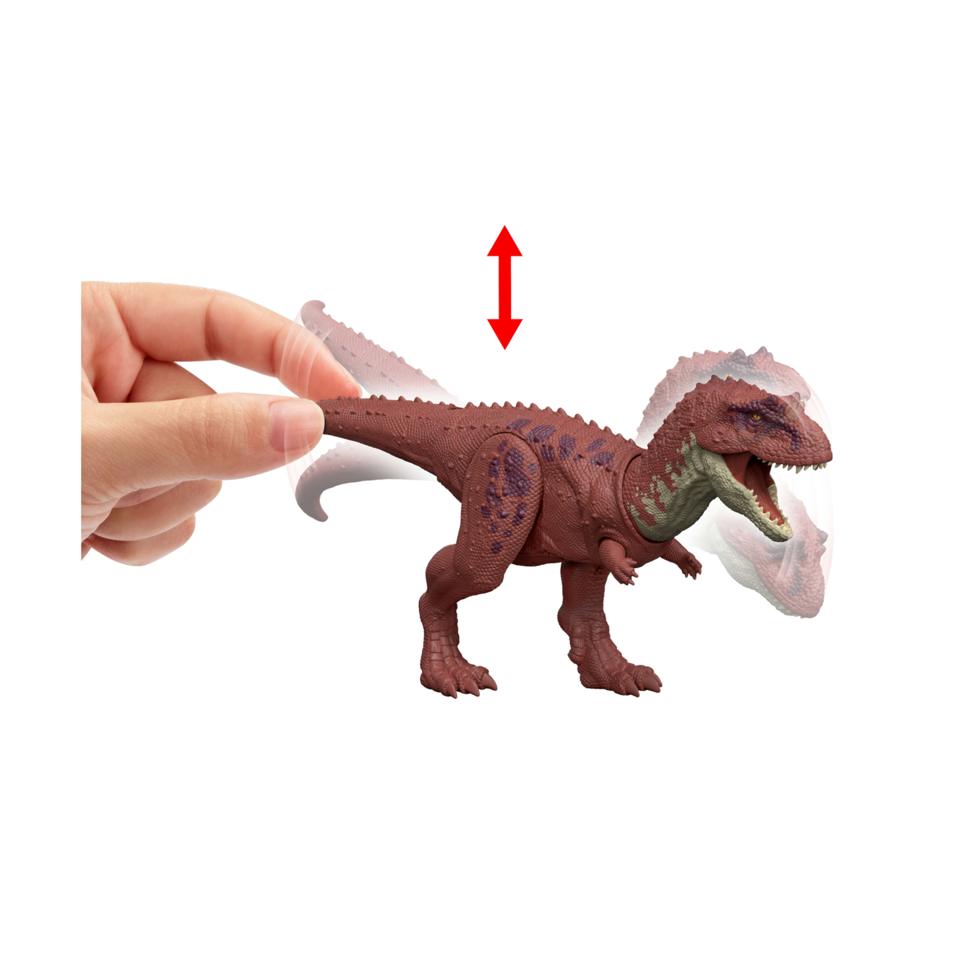 Mattel jurassic world la rinascita - aucasaurus ruggito selvaggio, dinosauro con suoni e movimento della bocca multidirezionale azionato con la coda - Jurassic World