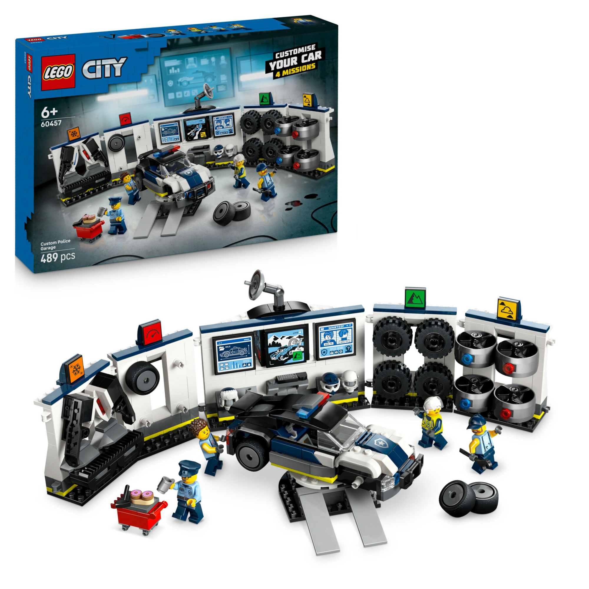 Lego city 60457 officina auto polizia: modulare, 4 minifigure 6+ - Lego