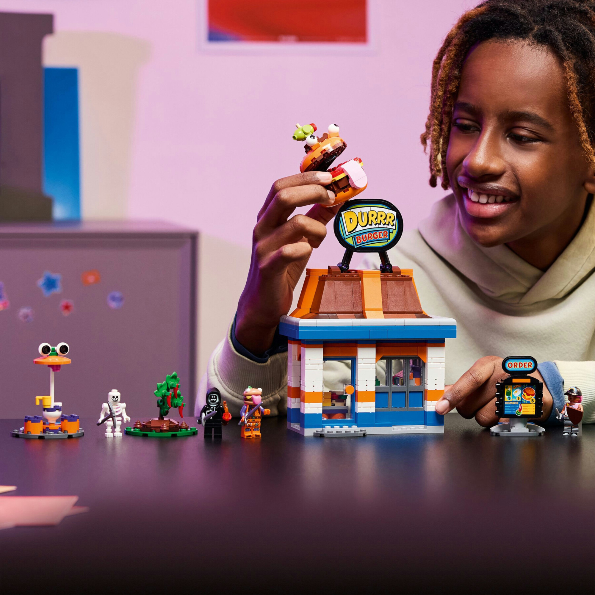 Lego fortnite 77076 ristorante durrr burger: 3 minifigure, gaming 10+ - Lego