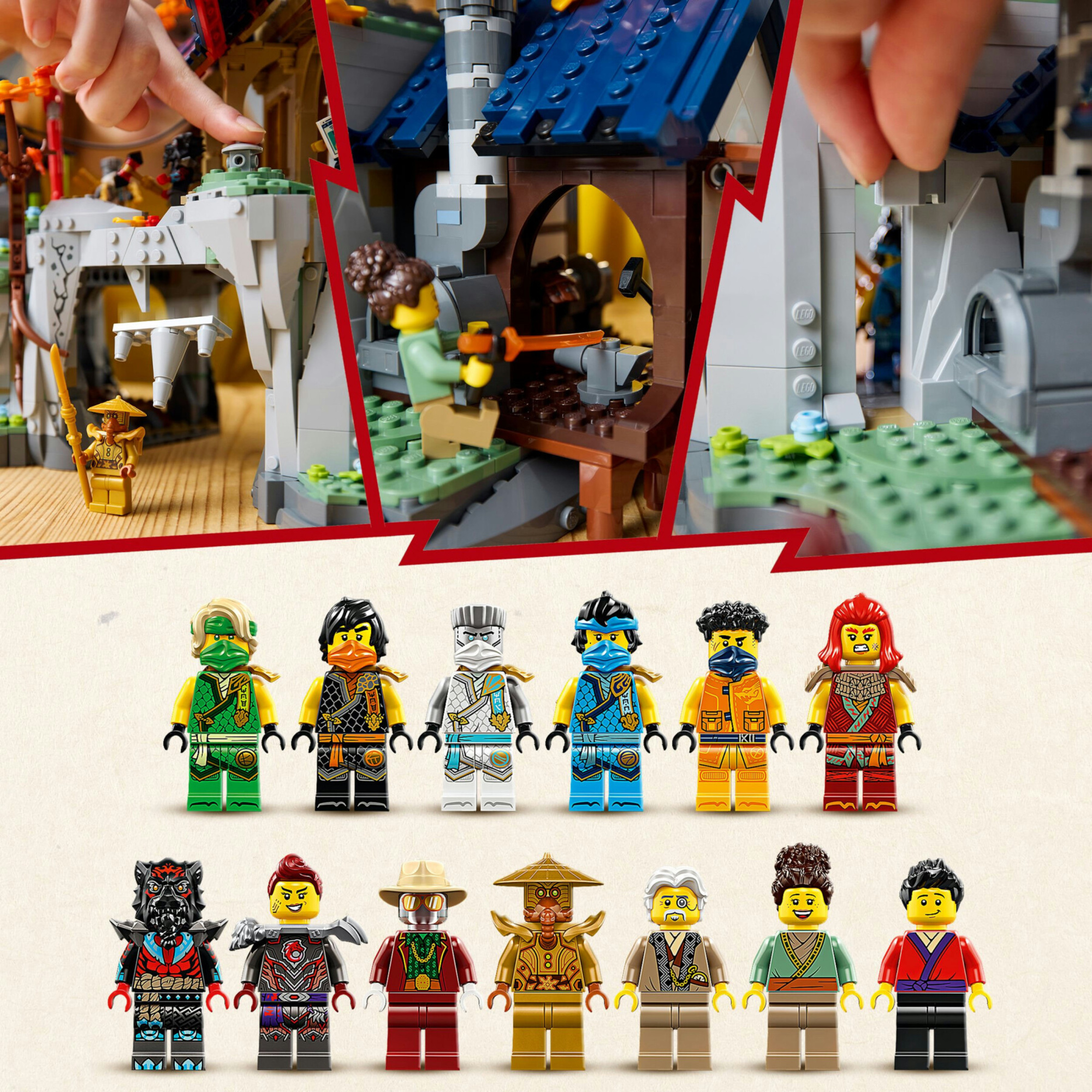 Lego ninjago 71814 torneo città tempio: pagoda, 13 minifigure 14+ - Lego