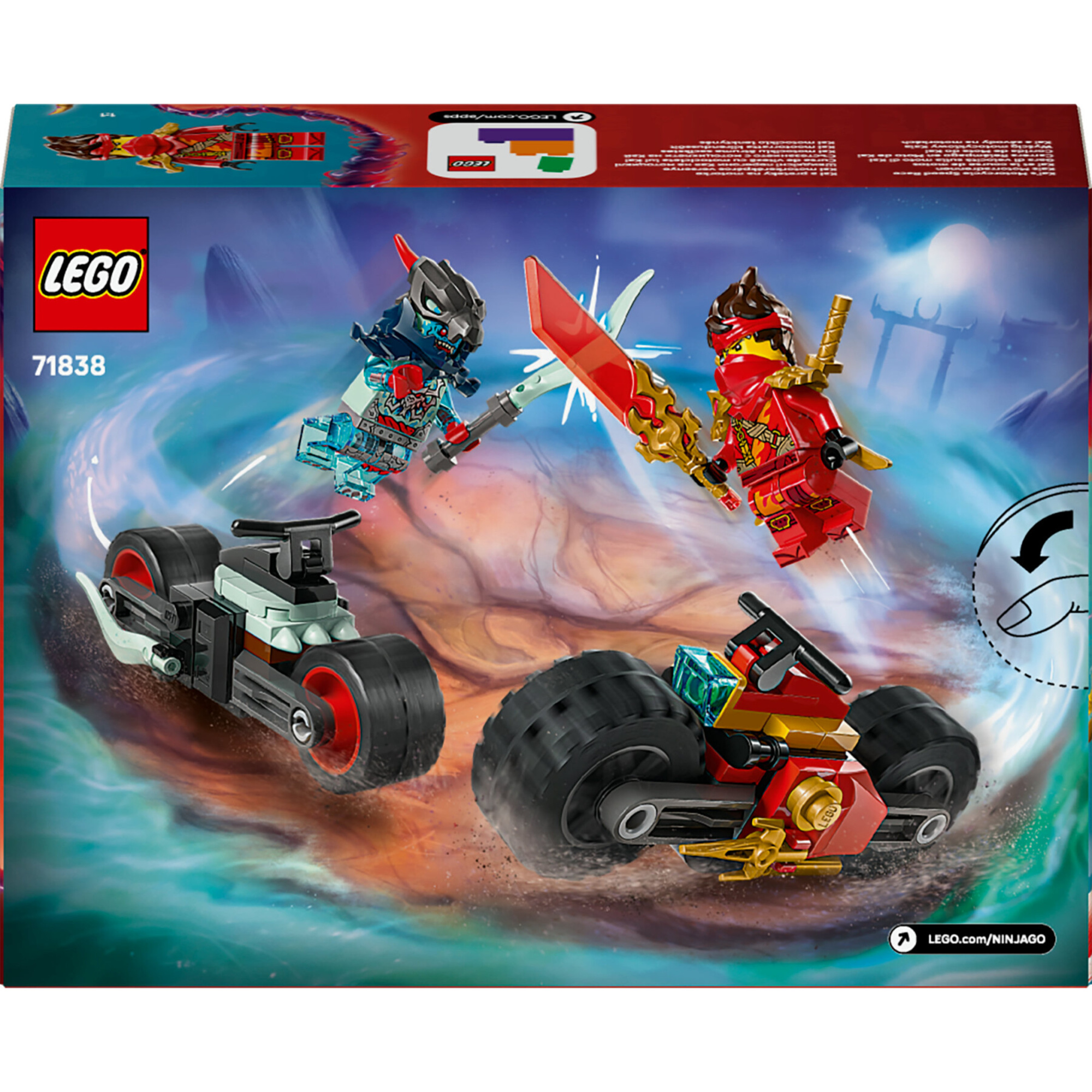 Lego ninjago 71838 moto kai: 2 motociclette, 2 minifigure 6+ - Lego