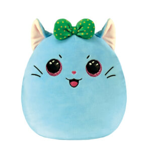 Kirra il gattino azzurro - morbido cuscino di peluche con fiocchetto verde - 22 cm - TY