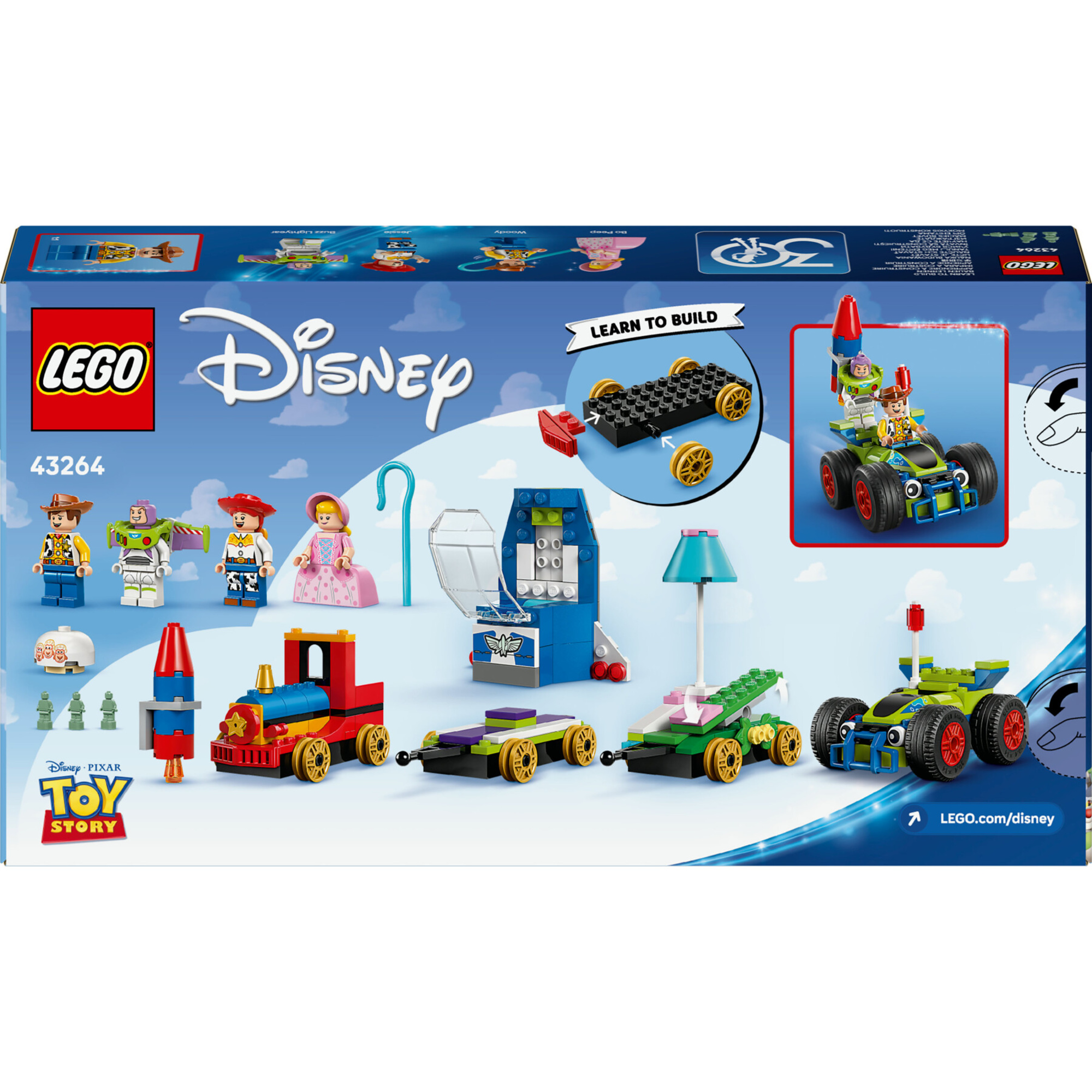 Lego disney pixar 43264 toy story: treno rc, auto, 4 minifigure 4+ - Lego