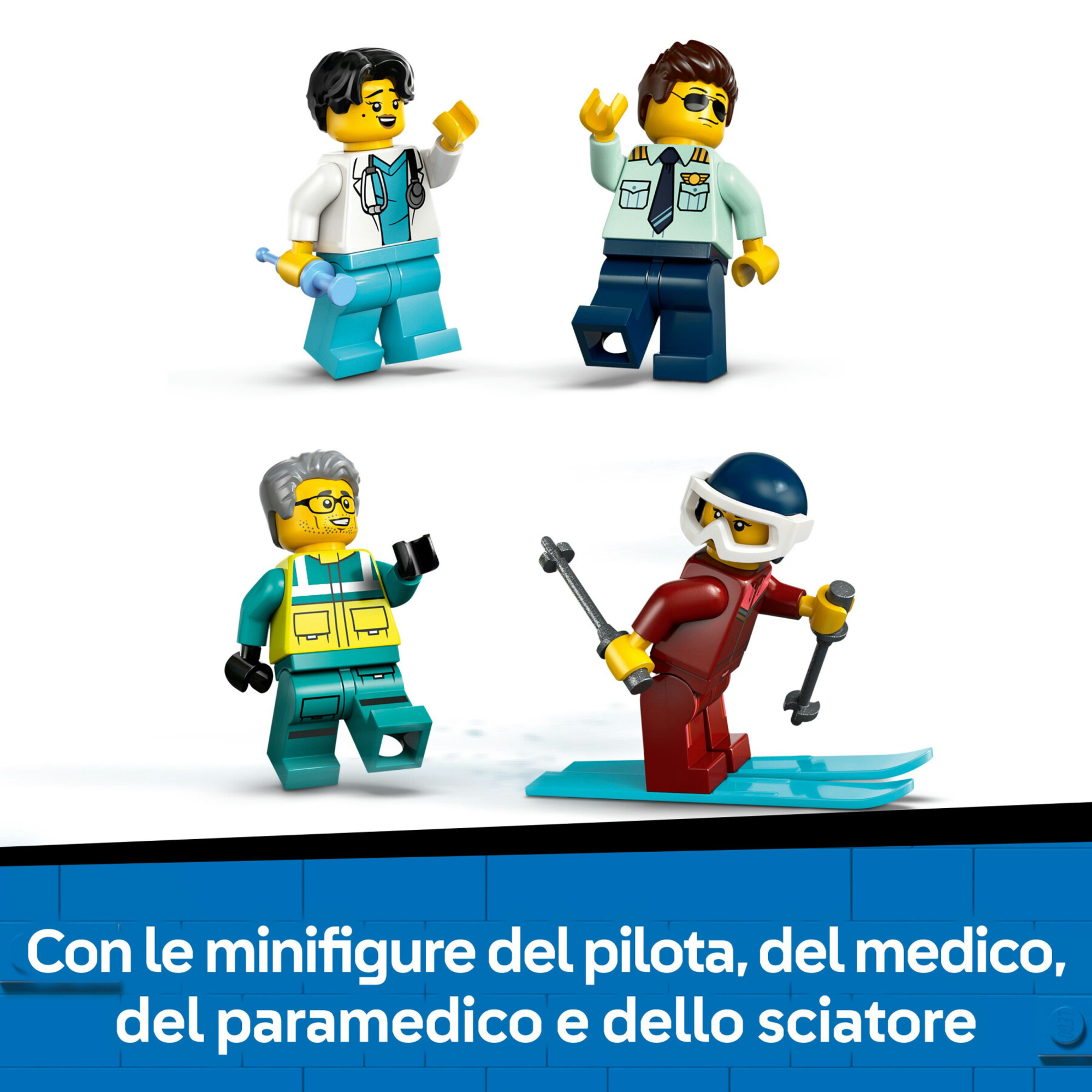Lego city 60465 aereo ambulanza: 4 minifigure, gatto neve 6+ - Lego