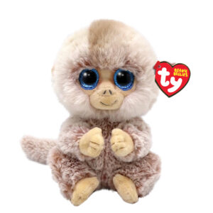 Stubby la scimmietta con gli occhioni azzurri glitter, i coccolosi animaletti di peluche con il pancino morbido originali ty - 20 cm - t41036 - TY