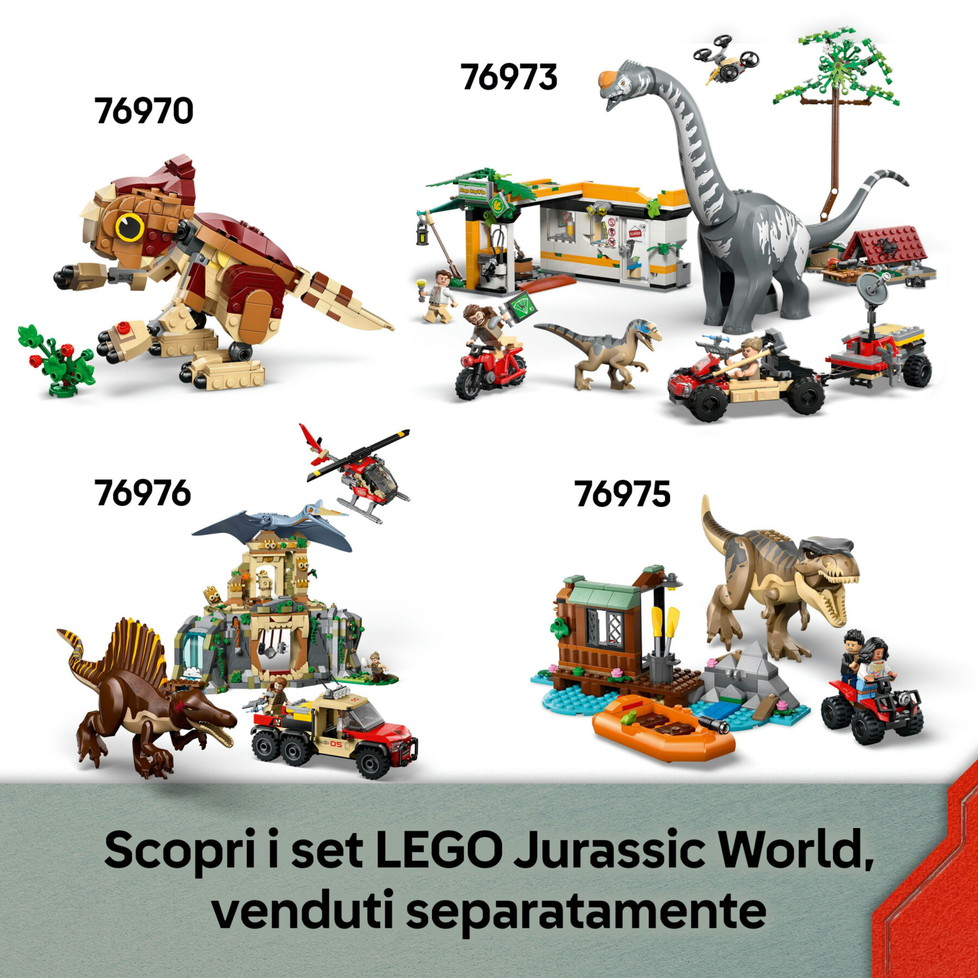 Lego jurassic world – 76972 – fuga dal raptor in fuoristrada - Jurassic World, LEGO JURASSIC WORLD, Lego