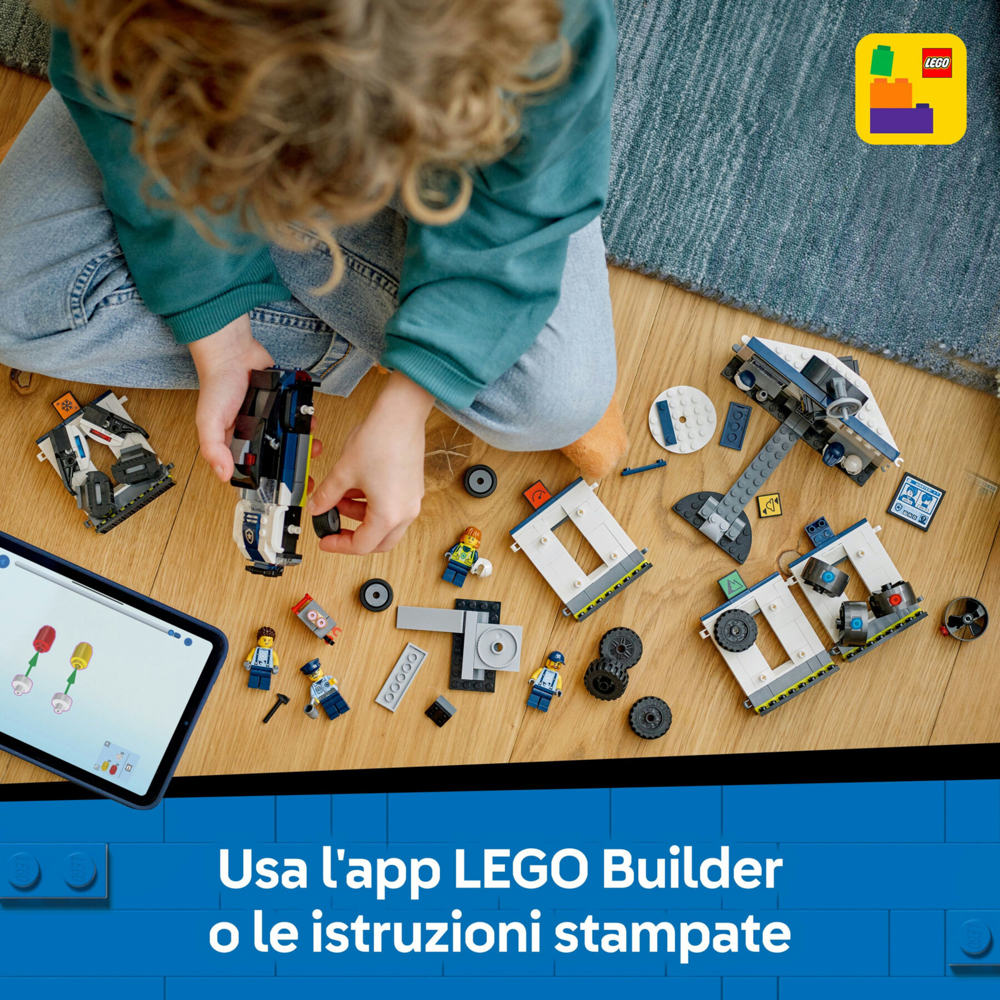 Lego city 60457 officina auto polizia: modulare, 4 minifigure 6+ - Lego