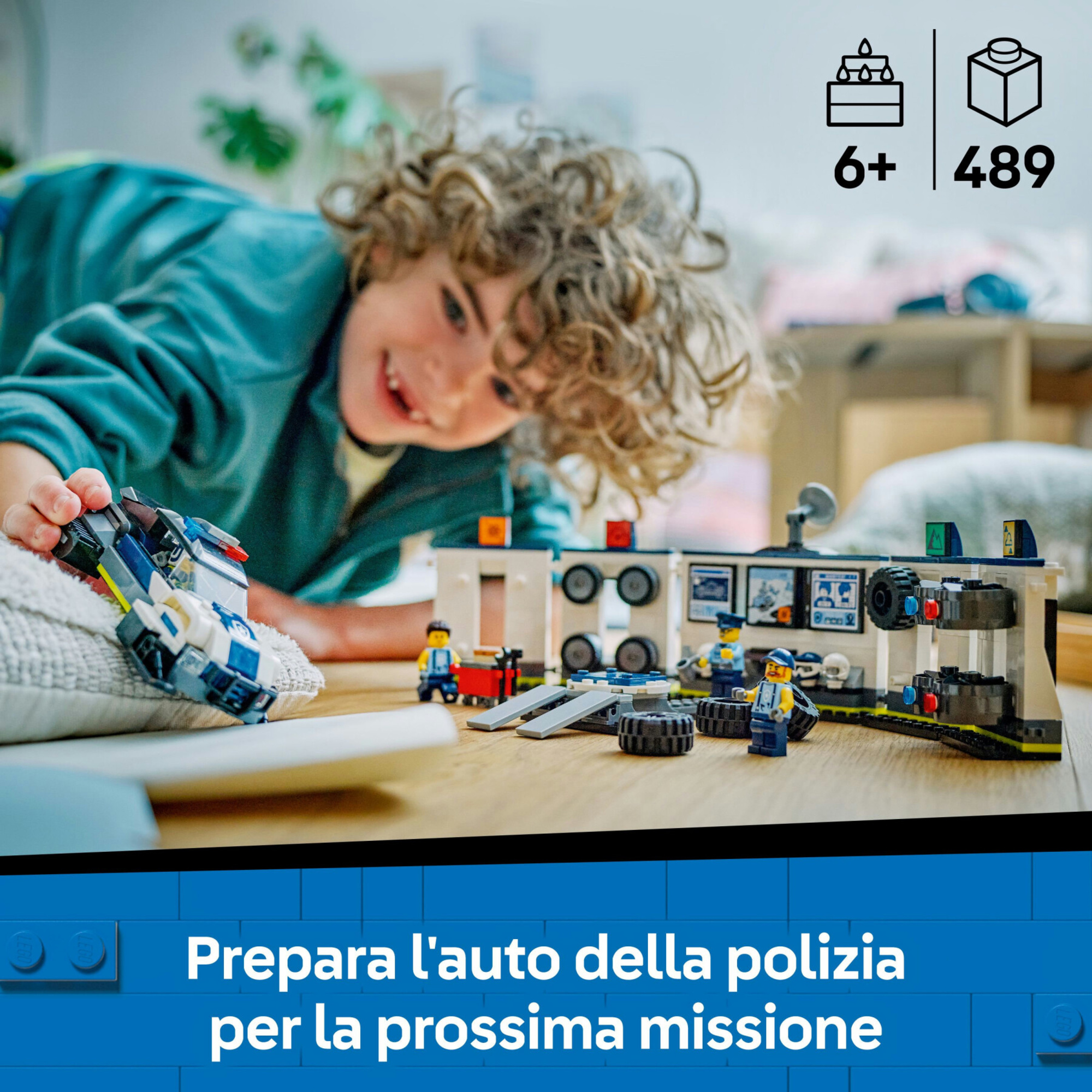 Lego city 60457 officina auto polizia: modulare, 4 minifigure 6+ - Lego