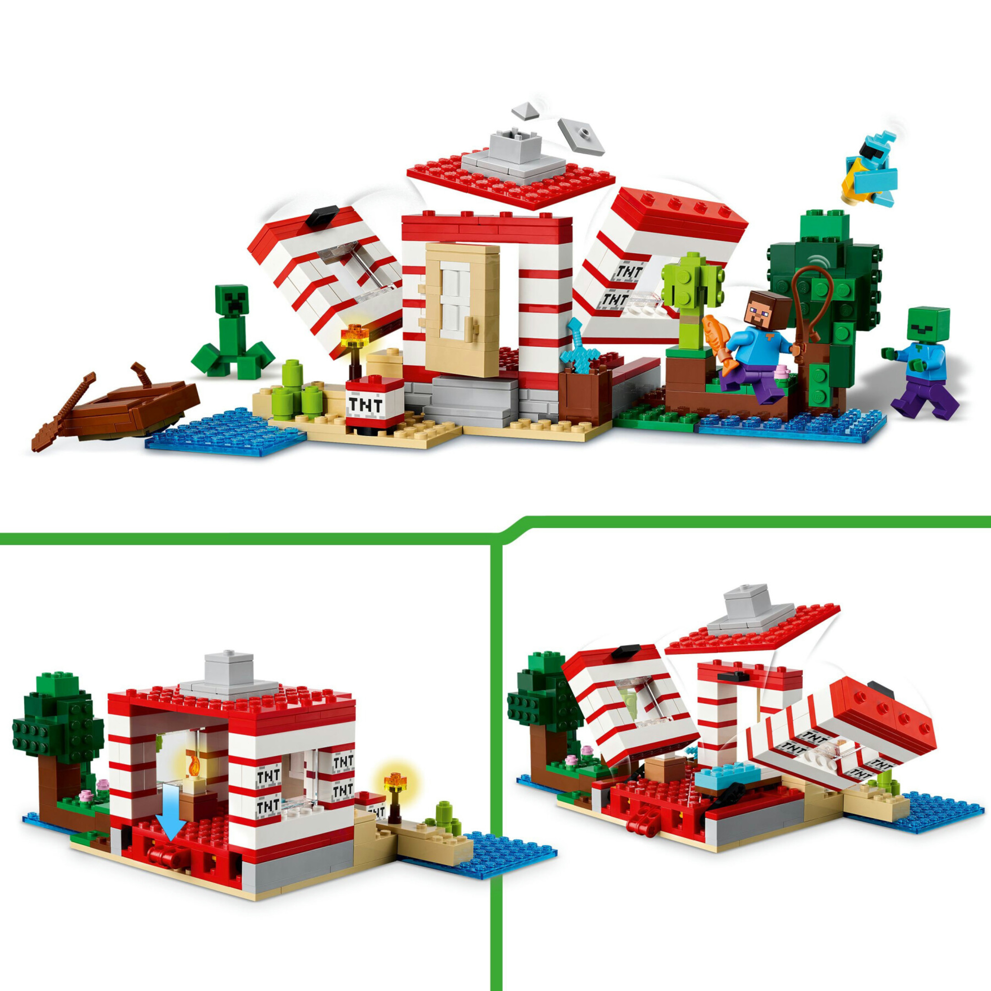 Lego minecraft 21275 casa giungla esplosiva: tnt, barca, 3 pers. 8+ - Lego
