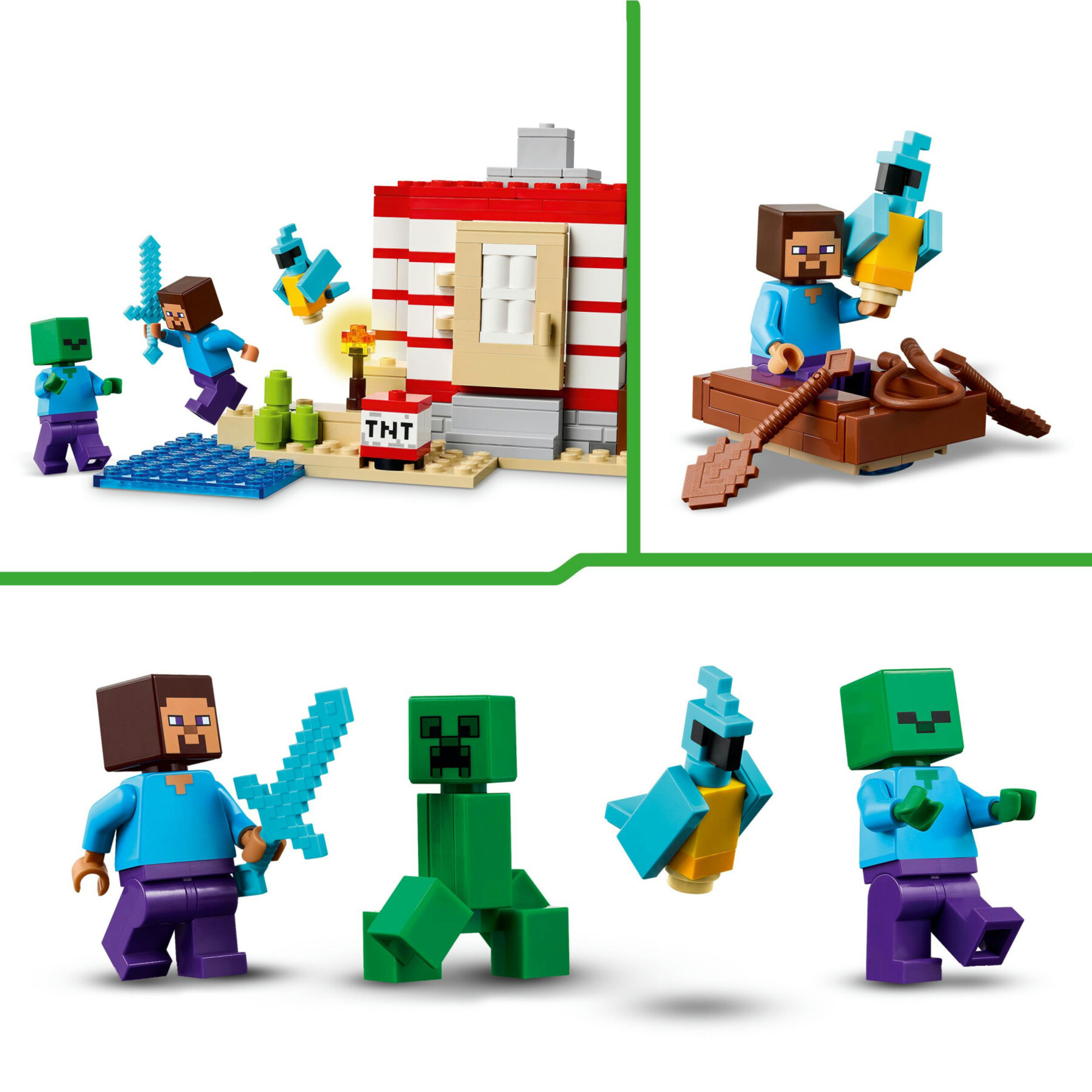 Lego minecraft 21275 casa giungla esplosiva: tnt, barca, 3 pers. 8+ - Lego