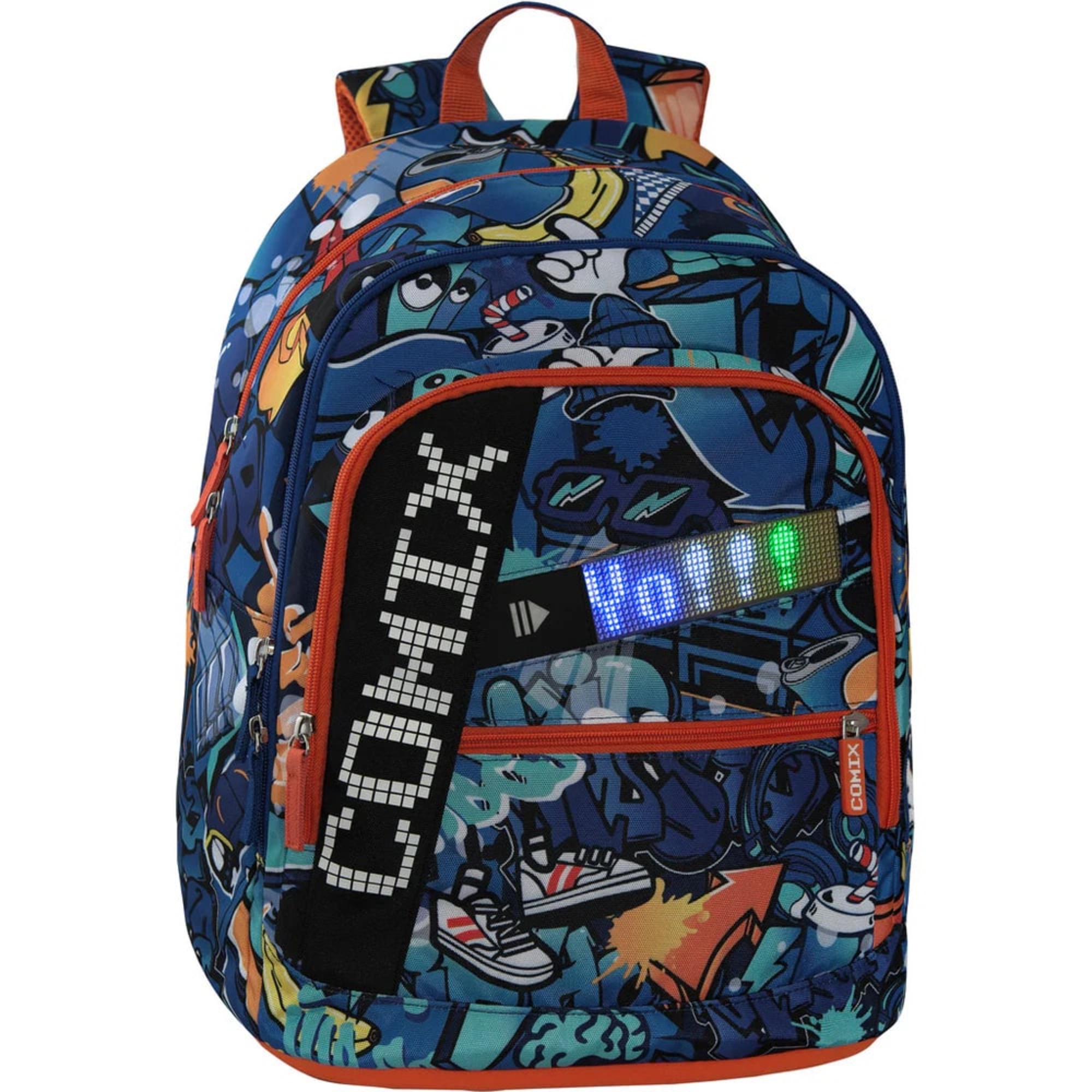 Zaino scuola comix ultra bright jam boy con pannello led personalizzabile e ricaricabile - COMIX