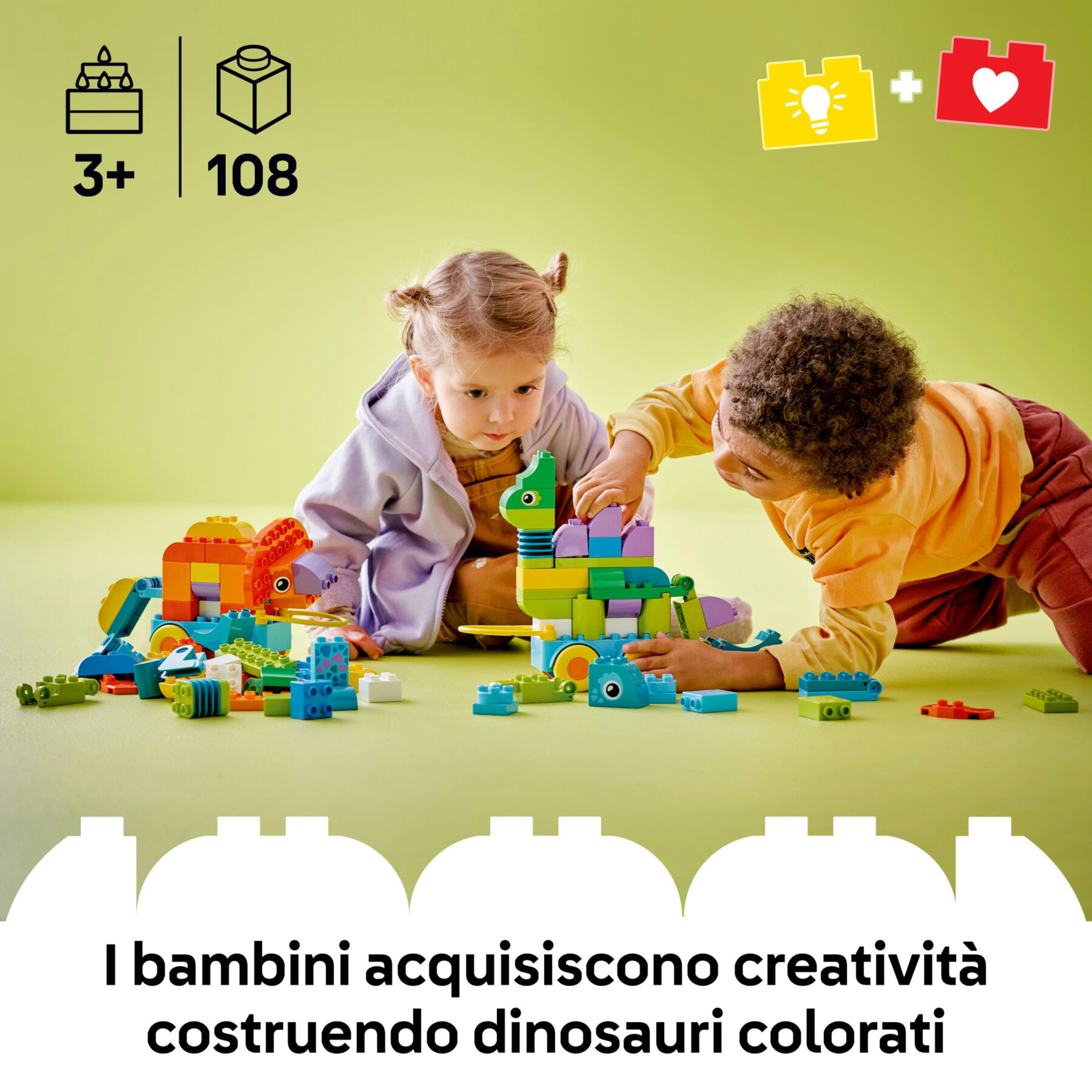 Lego duplo 10451 dinosauri ruote 3in1: costruisci 3 coppie 3+ - LEGO DUPLO, Lego