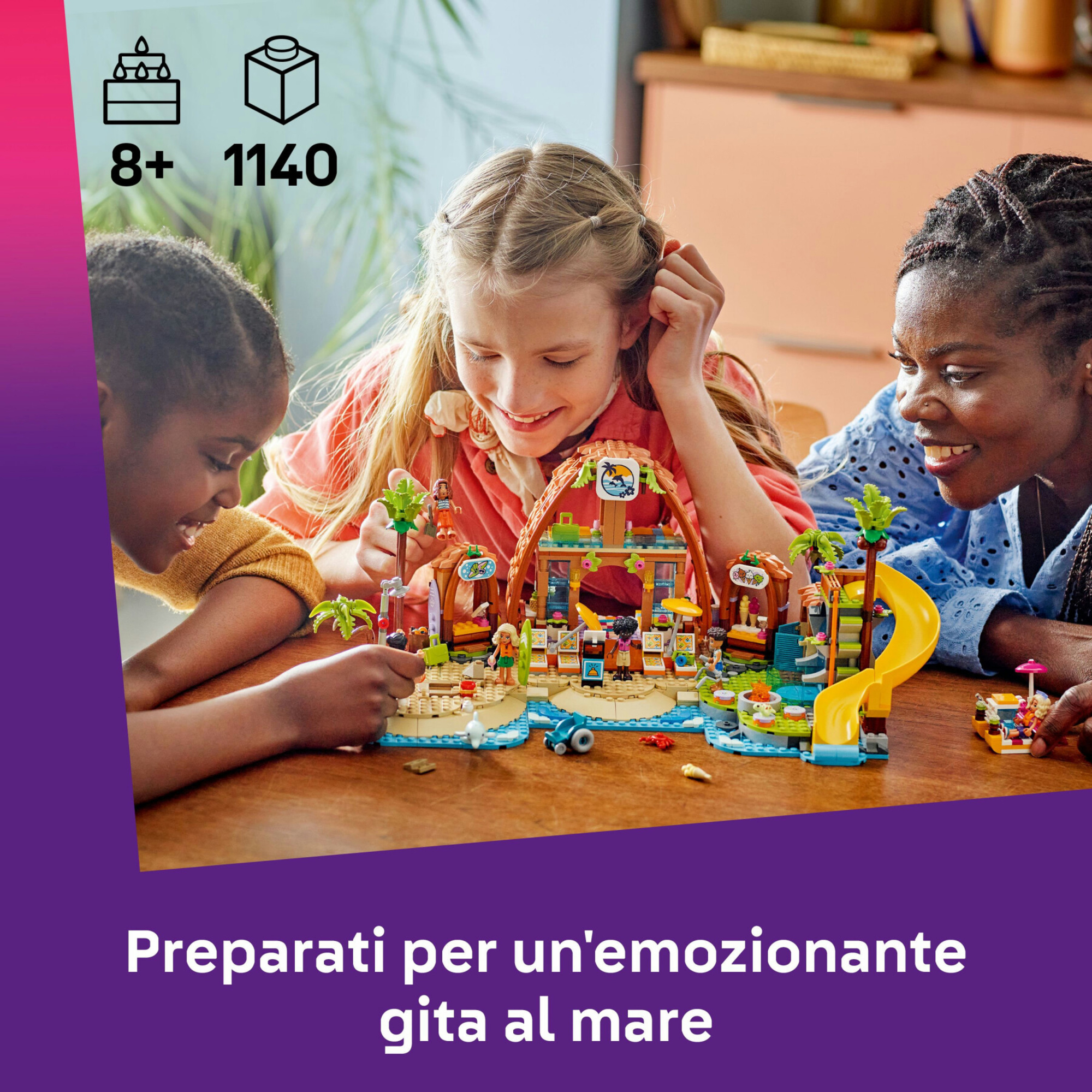 Lego friends 42673 vacanza beach resort: 6 mini bamboline 8+ - LEGO FRIENDS