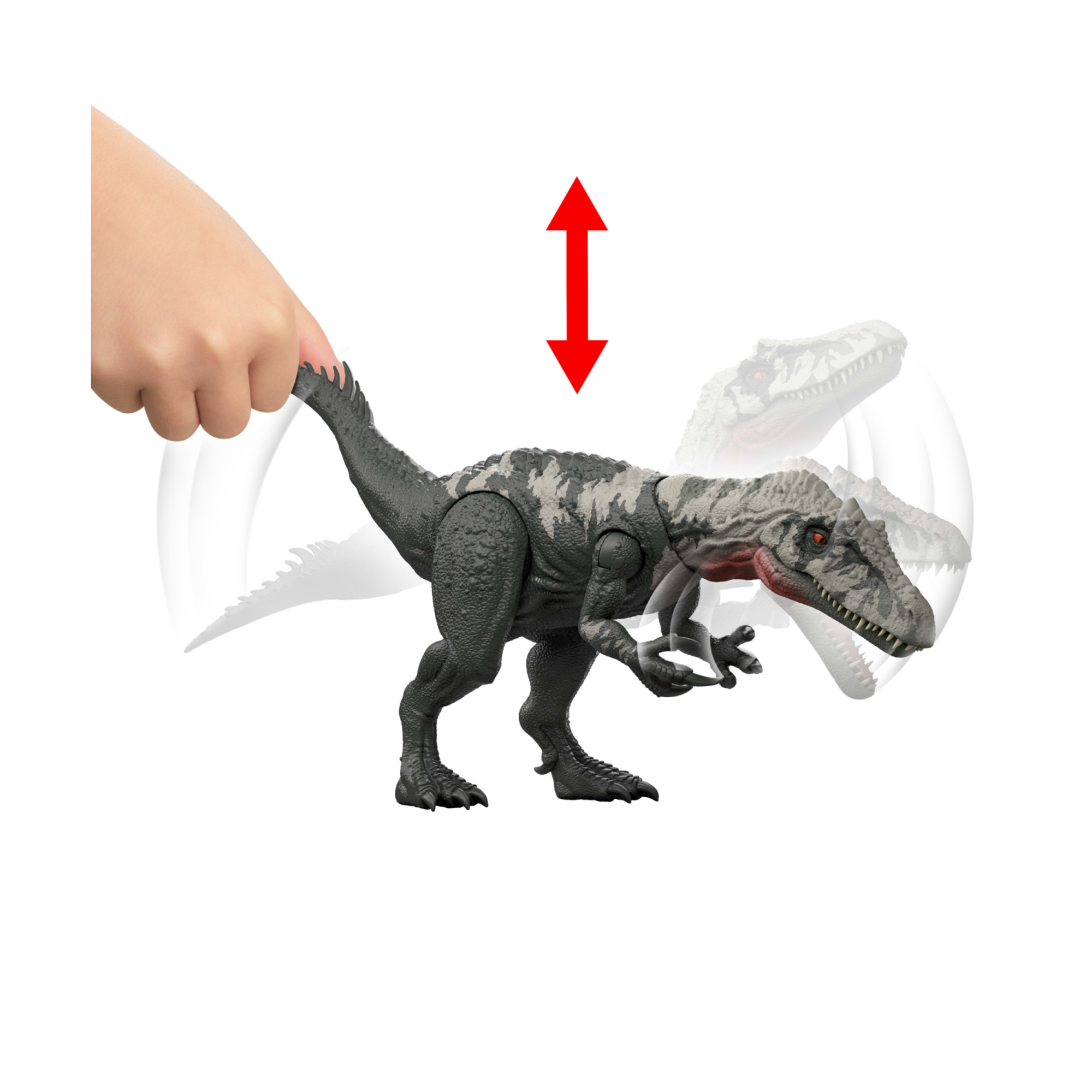 Mattel jurassic - chilantaisaurus gigantic -thrashers jw: dinosauro grande con 2 attacchi feroci. - Jurassic World