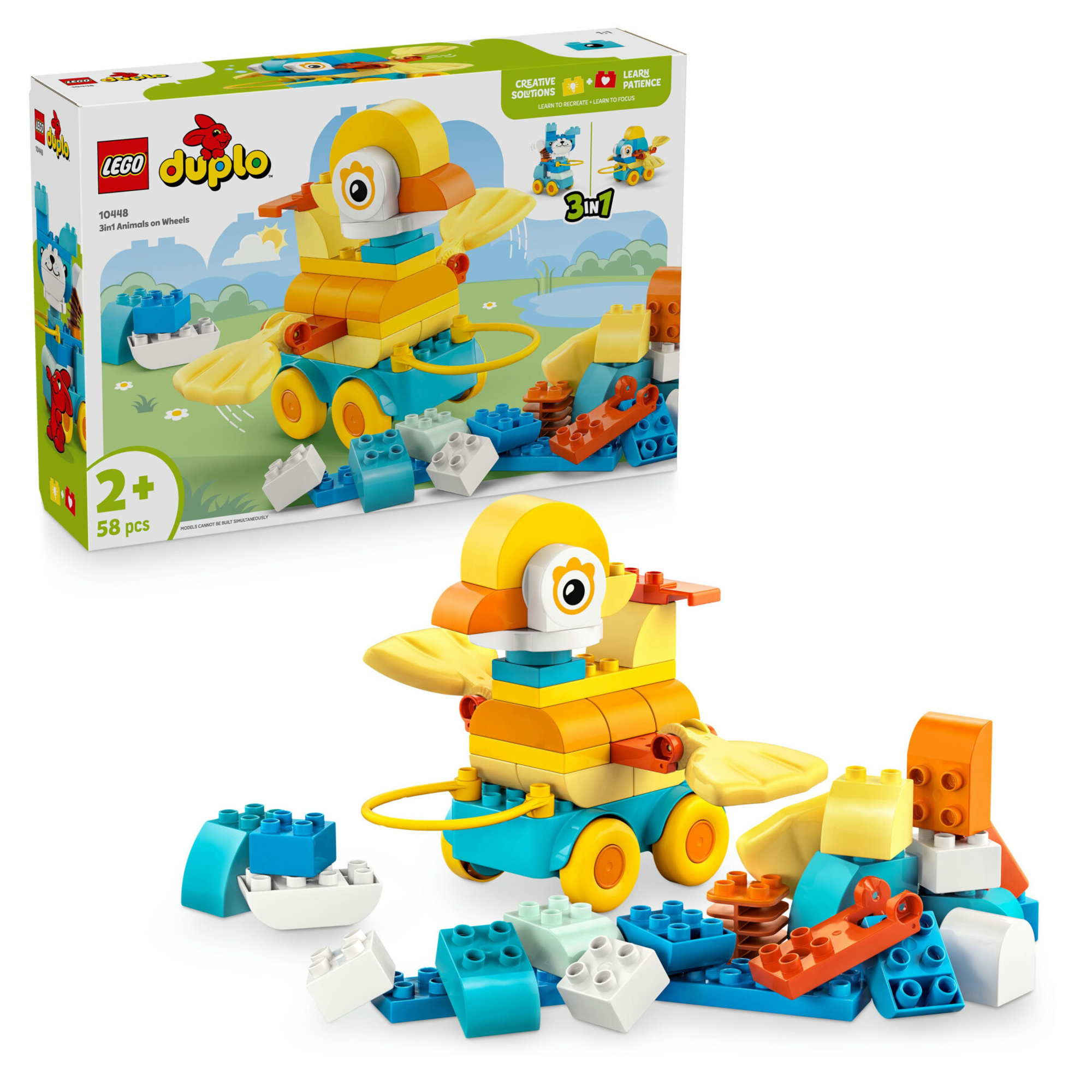 Lego duplo 10448 animali ruote 3in1: anatra, pesce, cane 2+ - LEGO DUPLO, Lego