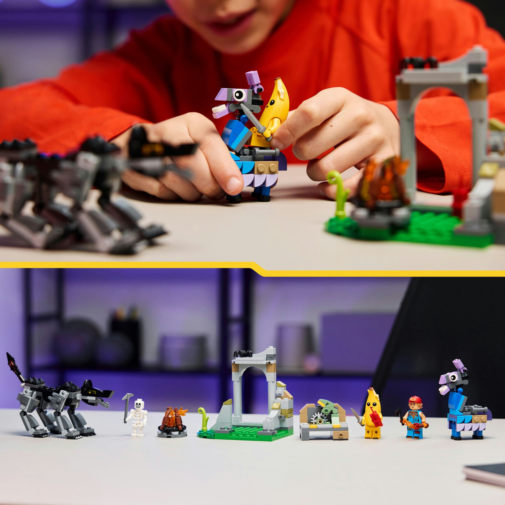 Lego fortnite 77075 campo bananita starter: 3 minifigure, gaming 7+ - Lego