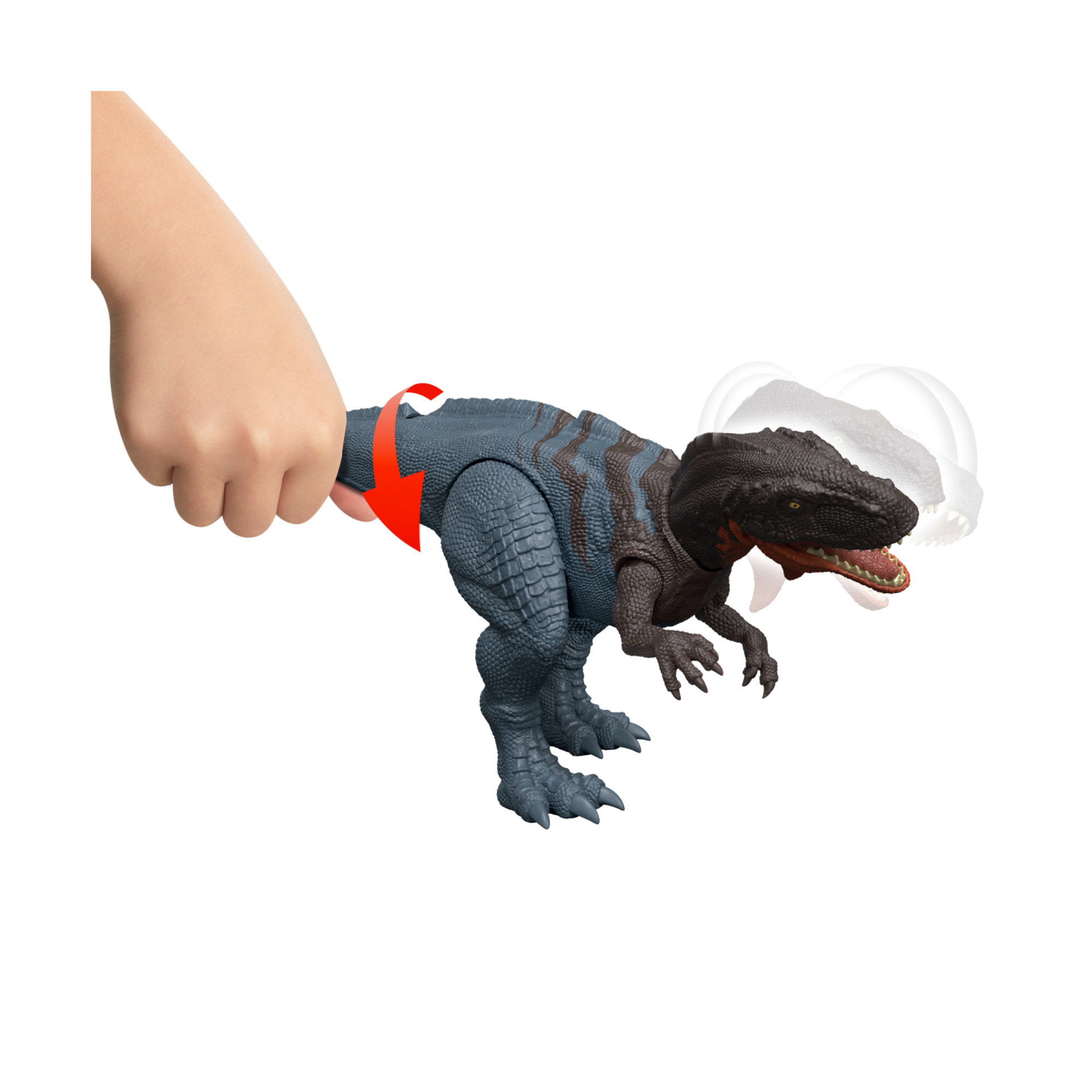 Mattel jurassic world la rinascita - abelisauro ruggito selvaggio, dinosauro snodato con suoni e morso multidirezionale azionato con la coda - Jurassic World