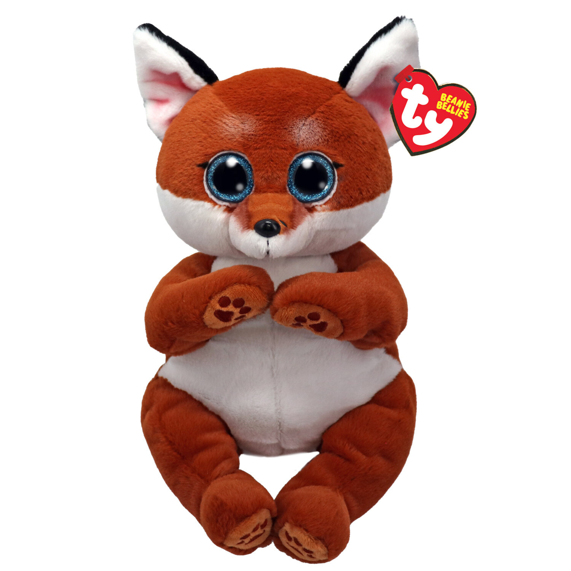 Ty beanie bellies - witt la volpe con occhioni azzurri glitter, i peluche col pancino morbidi e coccolosi 30 cm - t43214 - TY