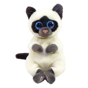 Ty beanie bellies - gatto siamese - miso - bianco panna - occhi azzurri grandi e glitter - i peluche morbidi e coccolosi - 20 cm - 40548 - TY