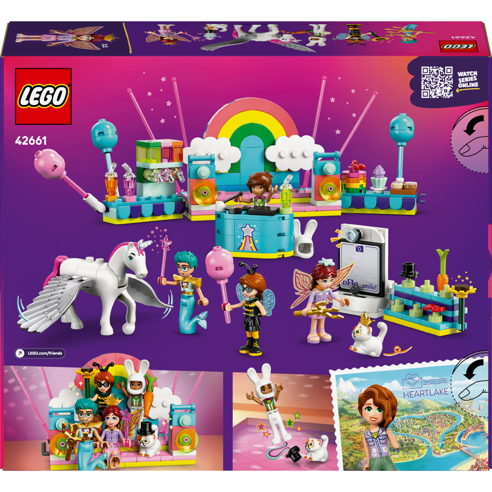 Lego friends 42661 party unicorno fatina: 4 mini bamboline, 2 animali 6+ - LEGO FRIENDS