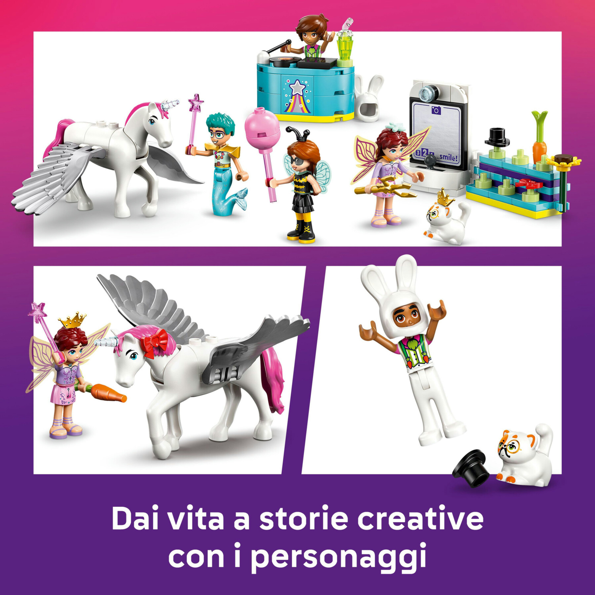 Lego friends 42661 party unicorno fatina: 4 mini bamboline, 2 animali 6+ - LEGO FRIENDS
