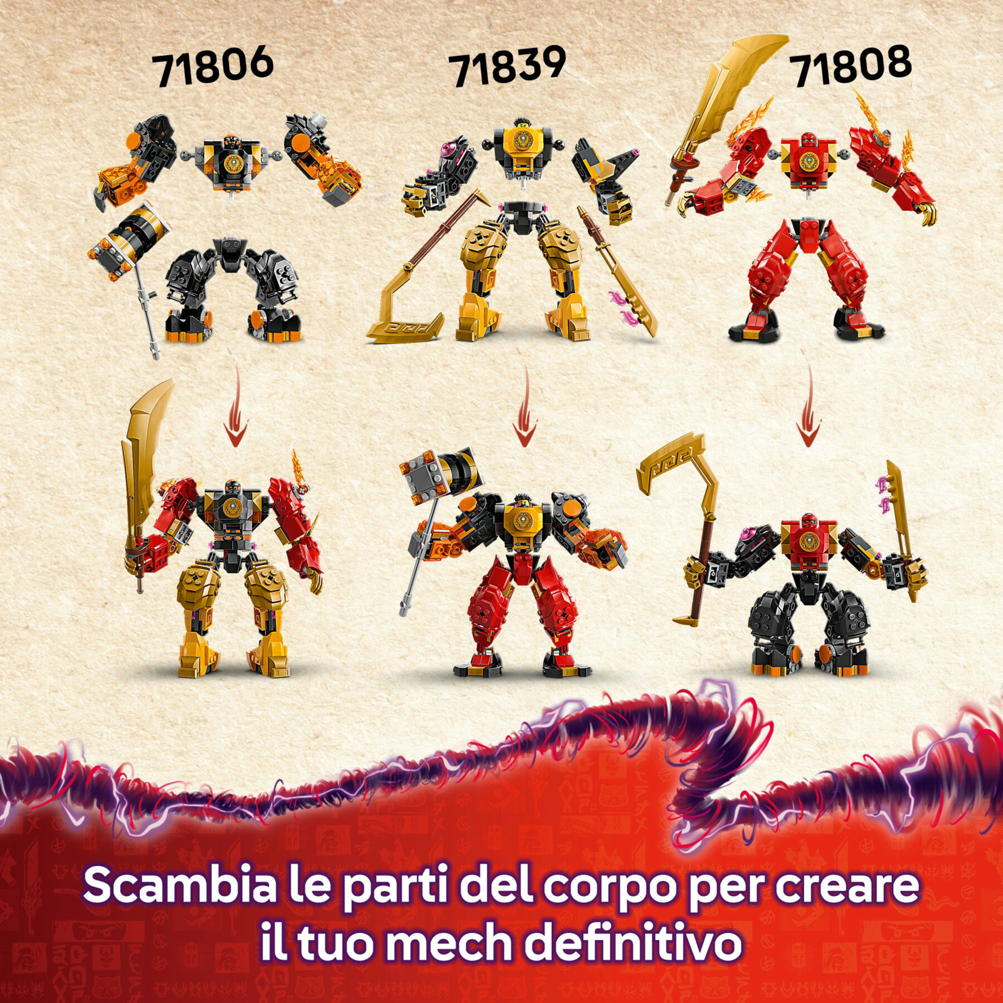 Lego ninjago 71839 battle mech spinjitzu arin: drago, 2 minifigure 7+ - Lego