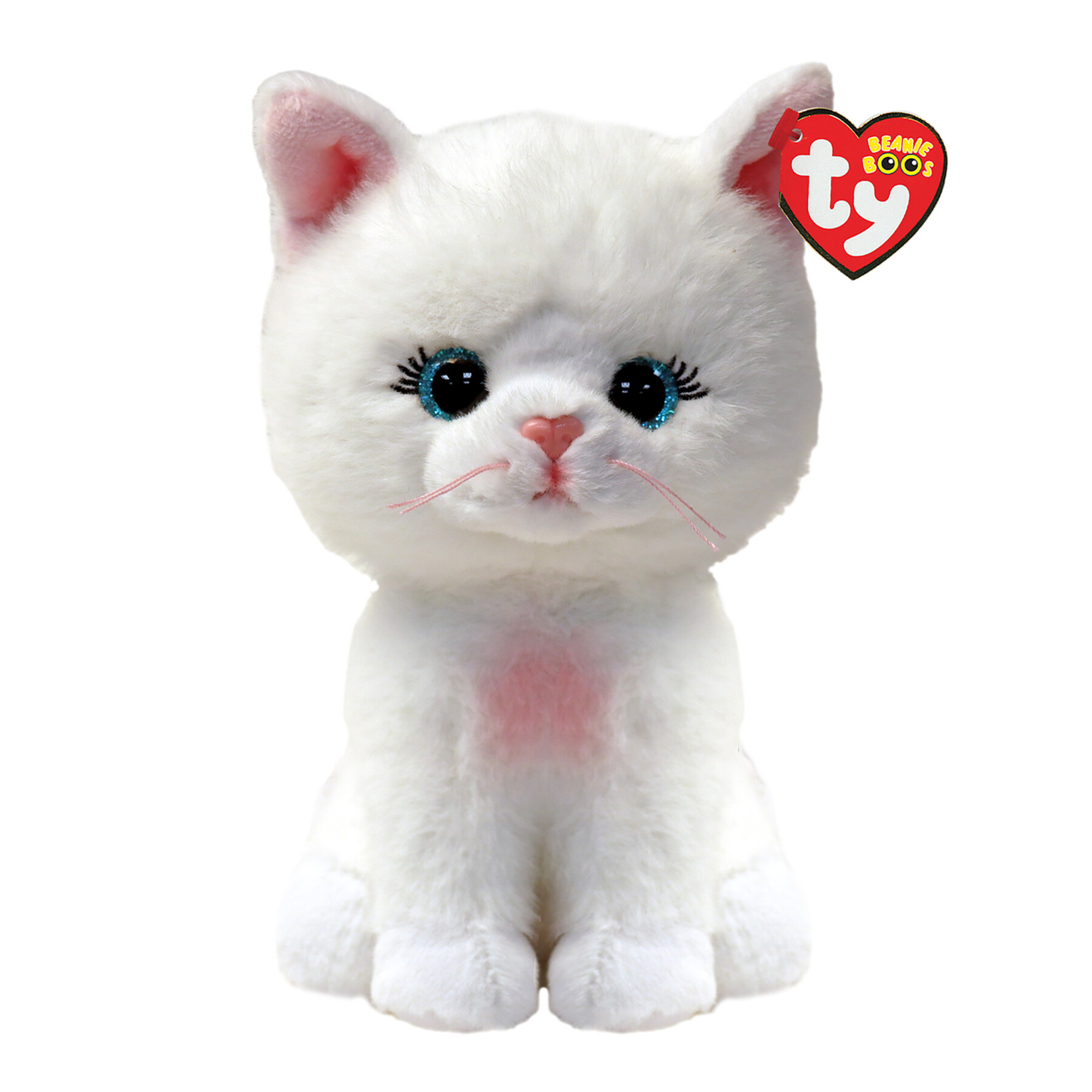 Ty beanie boos - amelia la gattina con occhi azzurri grandi e glitter, il peluche con gli occhi grandi scintillanti - 15 cm - t37377 - TY
