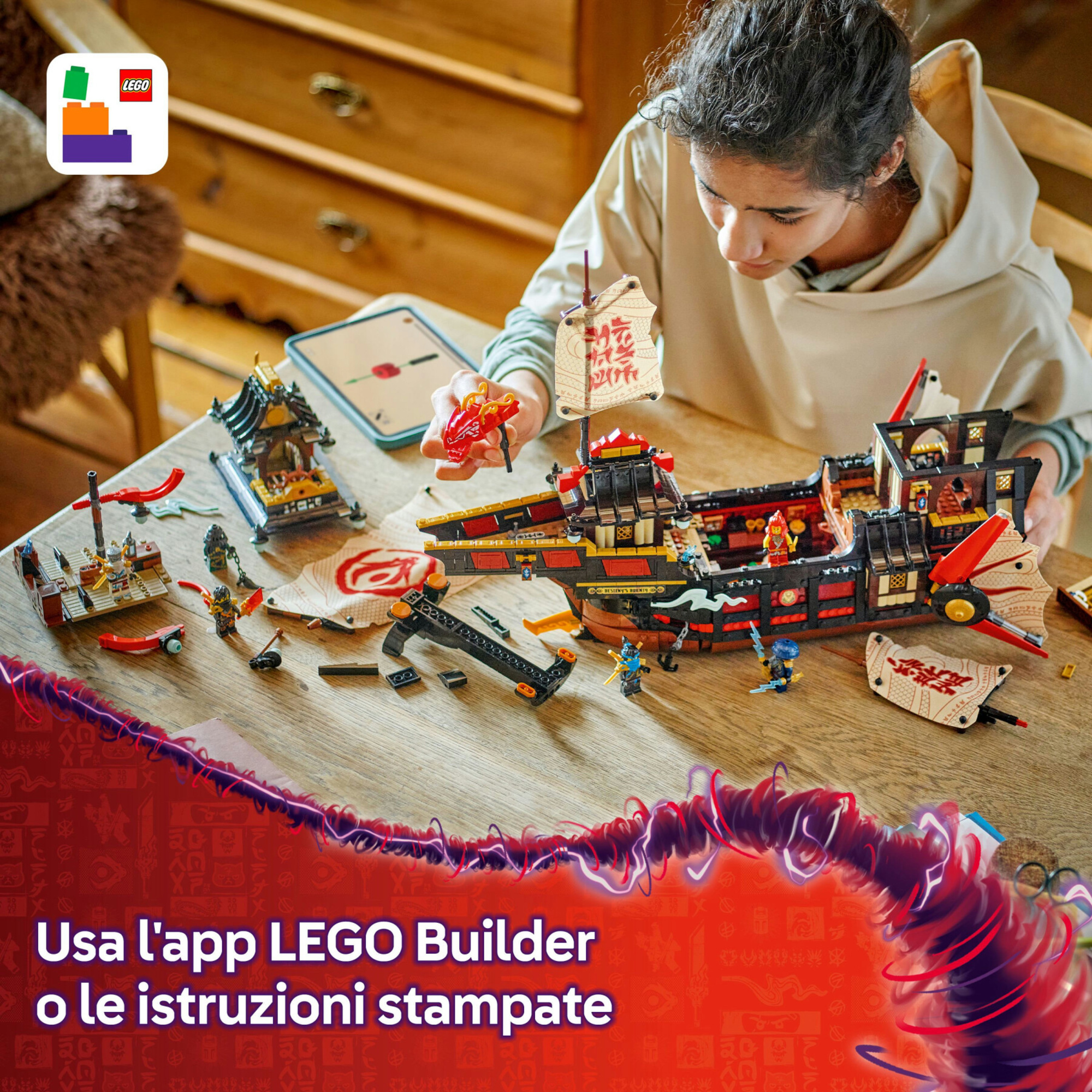 Lego ninjago 71848 bounty del tempio: barca, vele mobili, 6 minifigure 14+ - LEGO NINJAGO, Lego