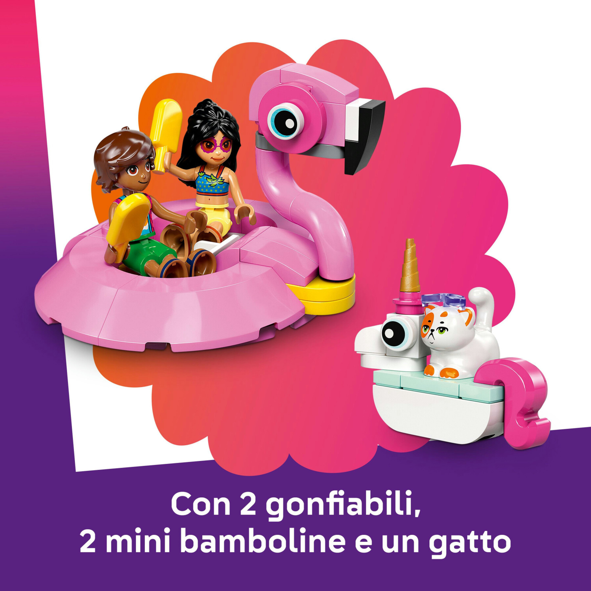 Lego friends 42658 pool party unicorno: 2 mini bamboline, gatto 5+ - LEGO FRIENDS