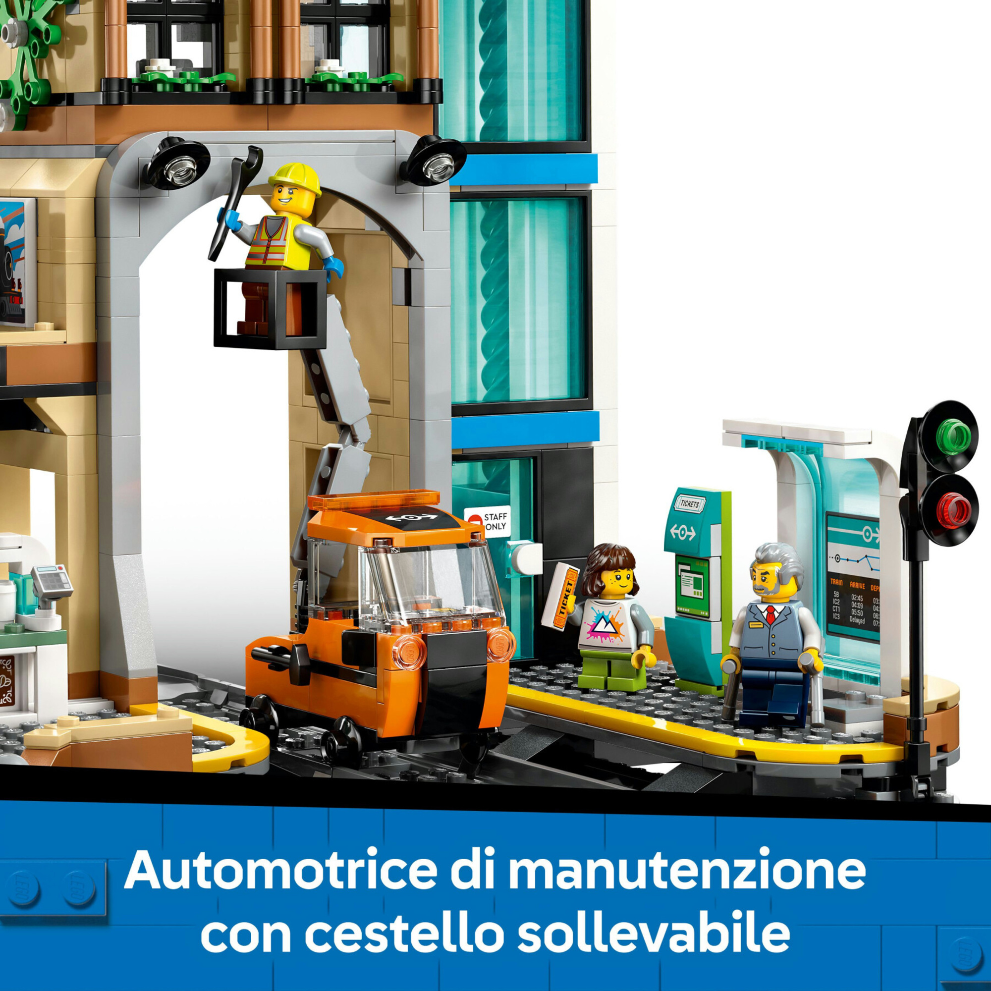 Lego city 60469 stazione centrale: veicolo, ascensore, binario 7+ - Lego